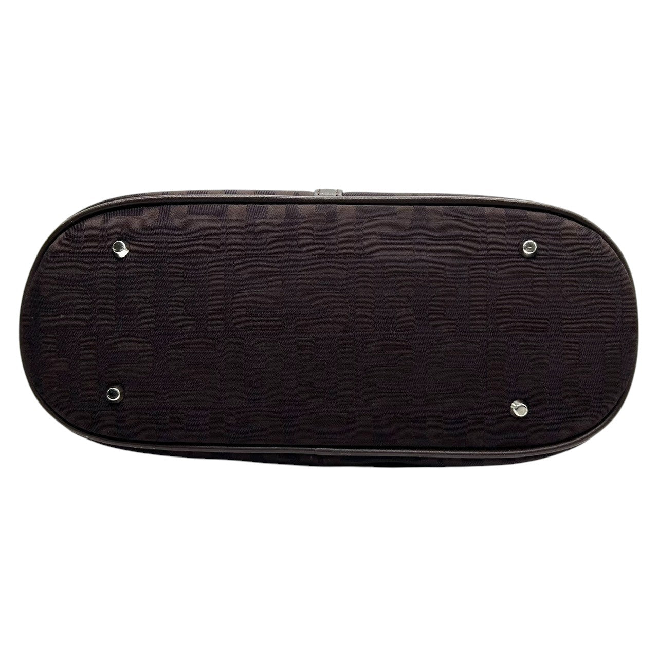 美品 ソニアリキエル SONIA RYKIEL ハンドバッグ ショルダーバッグ ワンショルダー ナイロン ジャガード ロゴ総柄 SR金具 ブラウン こげ茶 ダークブラウン 軽量 コンパクト レディース 鞄 カバン 肩掛け 上品 エレガント s56