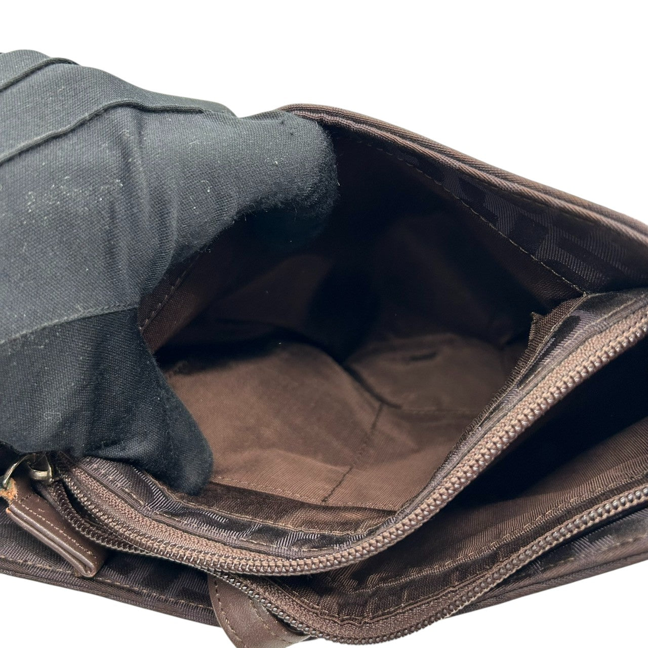 美品 ソニアリキエル SONIA RYKIEL ハンドバッグ ショルダーバッグ ワンショルダー ナイロン ジャガード ロゴ総柄 SR金具 ブラウン こげ茶 ダークブラウン 軽量 コンパクト レディース 鞄 カバン 肩掛け 上品 エレガント s56