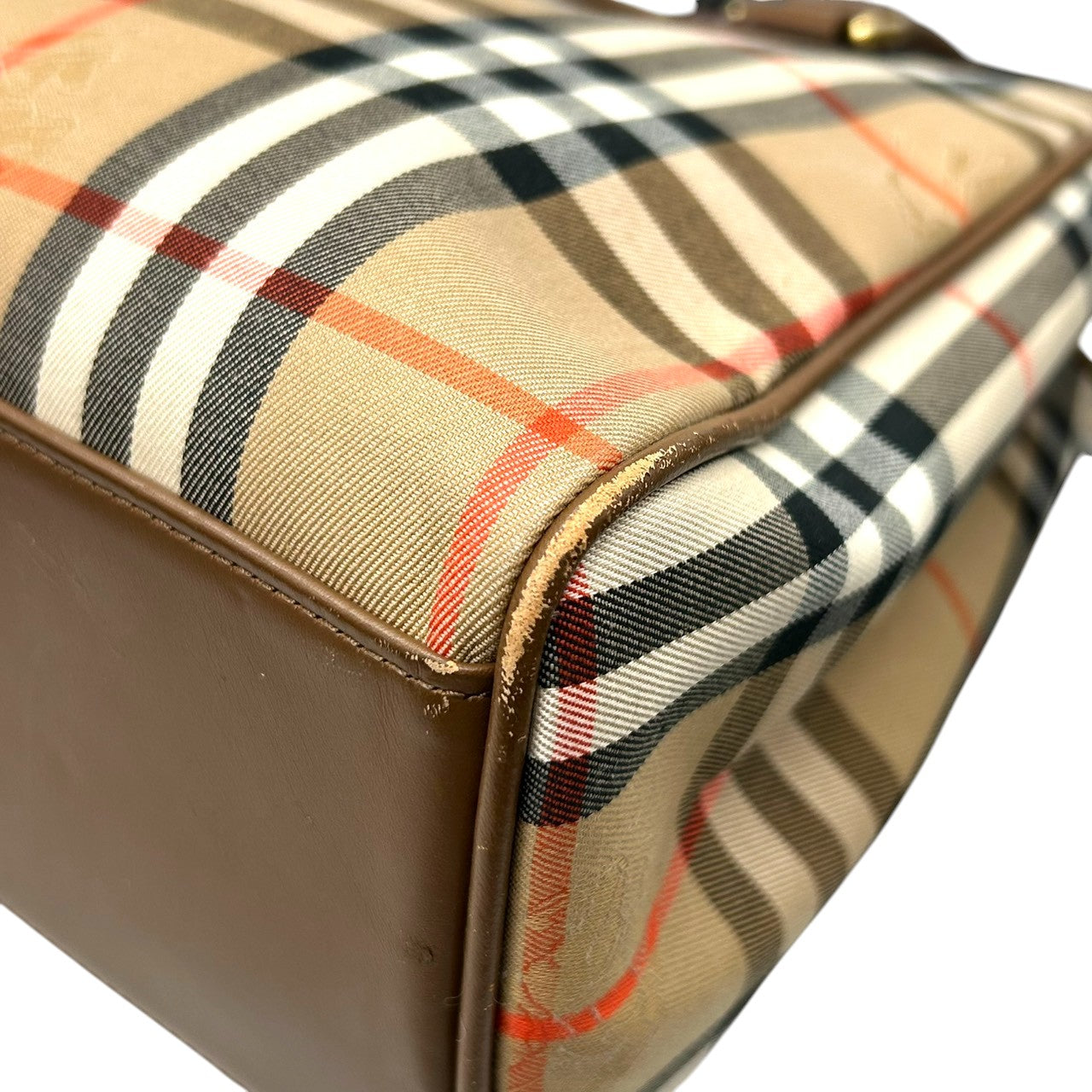 美品 バーバリー BURBERRY ノバチェック シャドーホース トートバッグ ハンドバッグ ナイロン レザー 本革 ベージュ 茶 ブラウン ロゴパッチ 自立可 レディース 鞄 カバン 軽量 クラシック エレガント 上品 通勤 通学 お出かけ オールド s56