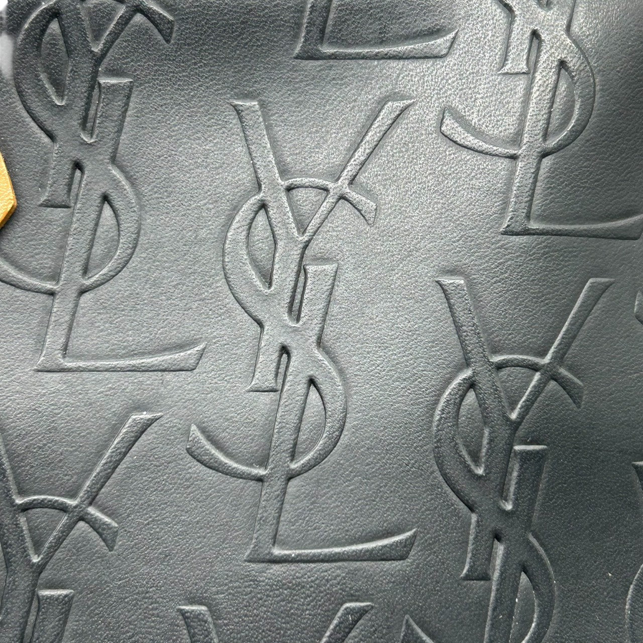 美品 イヴサンローラン Yves Saint Laurent ハンドバッグ ミニボストン YSLロゴ 総柄 型押し レザー 本革 ブラック ブラウン バイカラー カサンドラ レディース ビンテージ レトロ クラシック オールド 鞄 カバン S