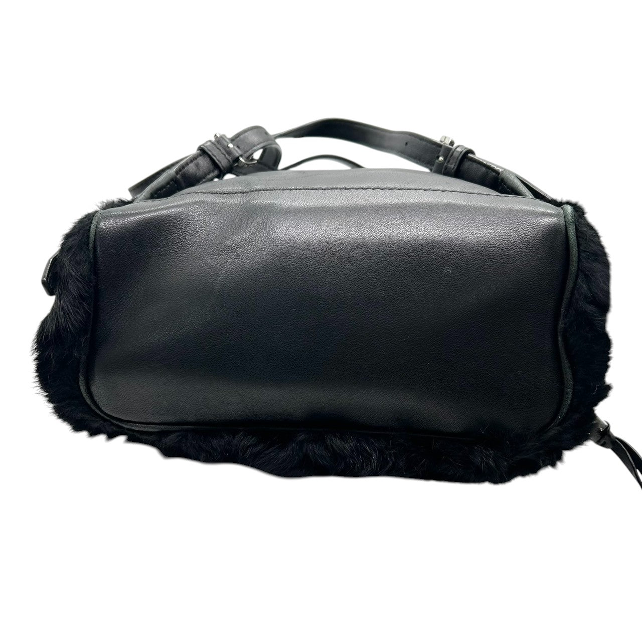 美品 マイケルコース MICHAEL KORS リア Rhea リュック バックパック ミニリュック デイパック キルティング レザー 本革 ファー 異素材 ブラック 黒 シルバー金具 チェーン レディース 小さめ コンパクト エレガント 鞄 カバン T