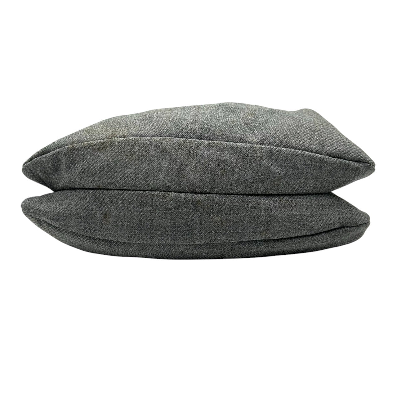 美品 エンポリオアルマーニ EMPORIO ARMANI ショルダーバッグ ハンドバッグ デニム キャンバス レザー 本革 グレー ダークブラウン ロゴチャーム イーグル ギャザー イタリア製 レディース 肩掛け 鞄 カバン カジュアル s88