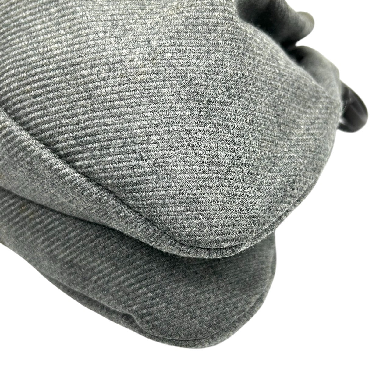 美品 エンポリオアルマーニ EMPORIO ARMANI ショルダーバッグ ハンドバッグ デニム キャンバス レザー 本革 グレー ダークブラウン ロゴチャーム イーグル ギャザー イタリア製 レディース 肩掛け 鞄 カバン カジュアル s88