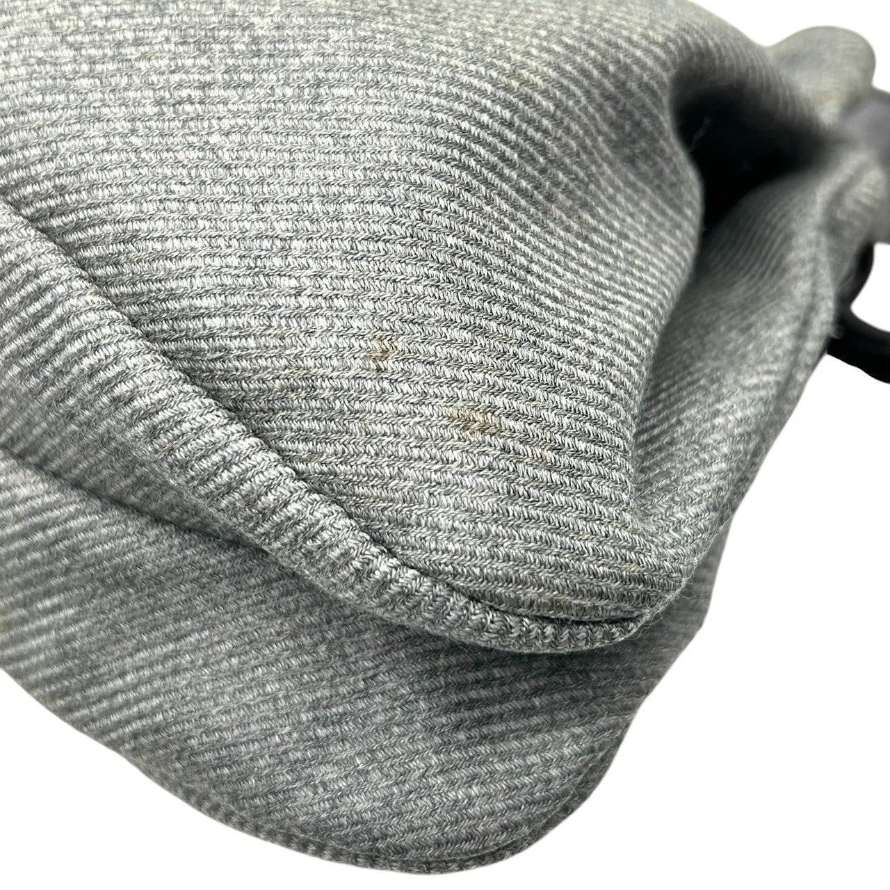 美品 エンポリオアルマーニ EMPORIO ARMANI ショルダーバッグ ハンドバッグ デニム キャンバス レザー 本革 グレー ダークブラウン ロゴチャーム イーグル ギャザー イタリア製 レディース 肩掛け 鞄 カバン カジュアル s88