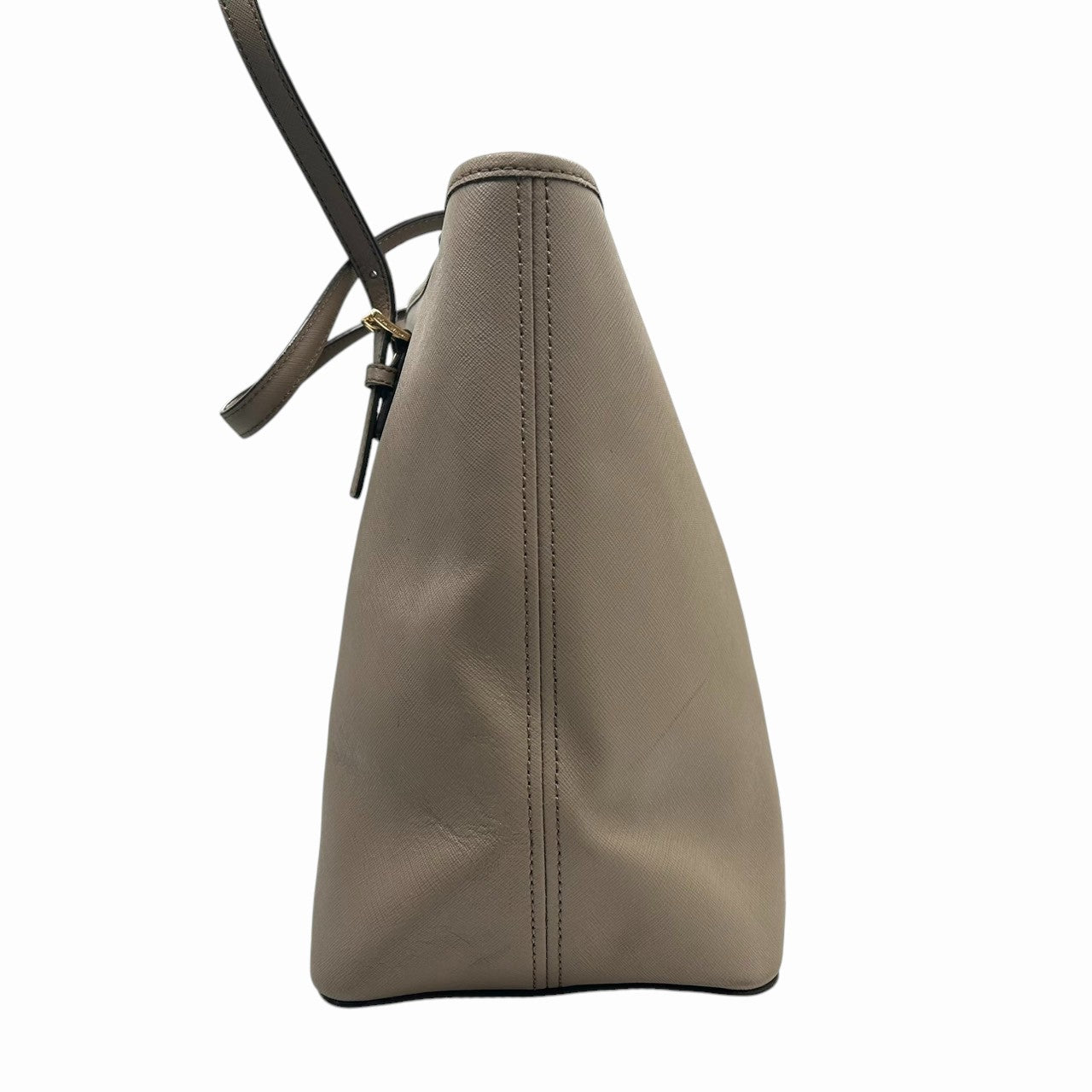 美品 マイケルコース MICHAEL KORS トートバッグ ショルダーバッグ ジェットセット トラベル A4収納可 自立可 ワンショルダー 大容量 PVC レザー ベージュ グレージュ ゴールド金具 ロゴプレート レディース 通勤 通学 鞄 カバン s87