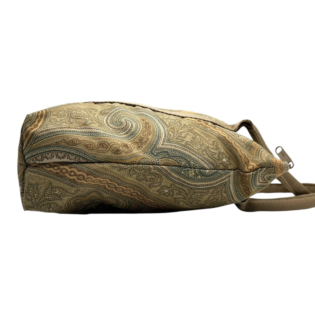 美品 エトロ ETRO トートバッグ ハンドバッグ ペイズリー柄 総柄 ナイロン ベージュ ブラウン マルチカラー ロゴパッチ Profumi レディース ビンテージ クラシック レトロ カジュアル エレガント 手提げ サブバッグ 和装 鞄 カバン s94