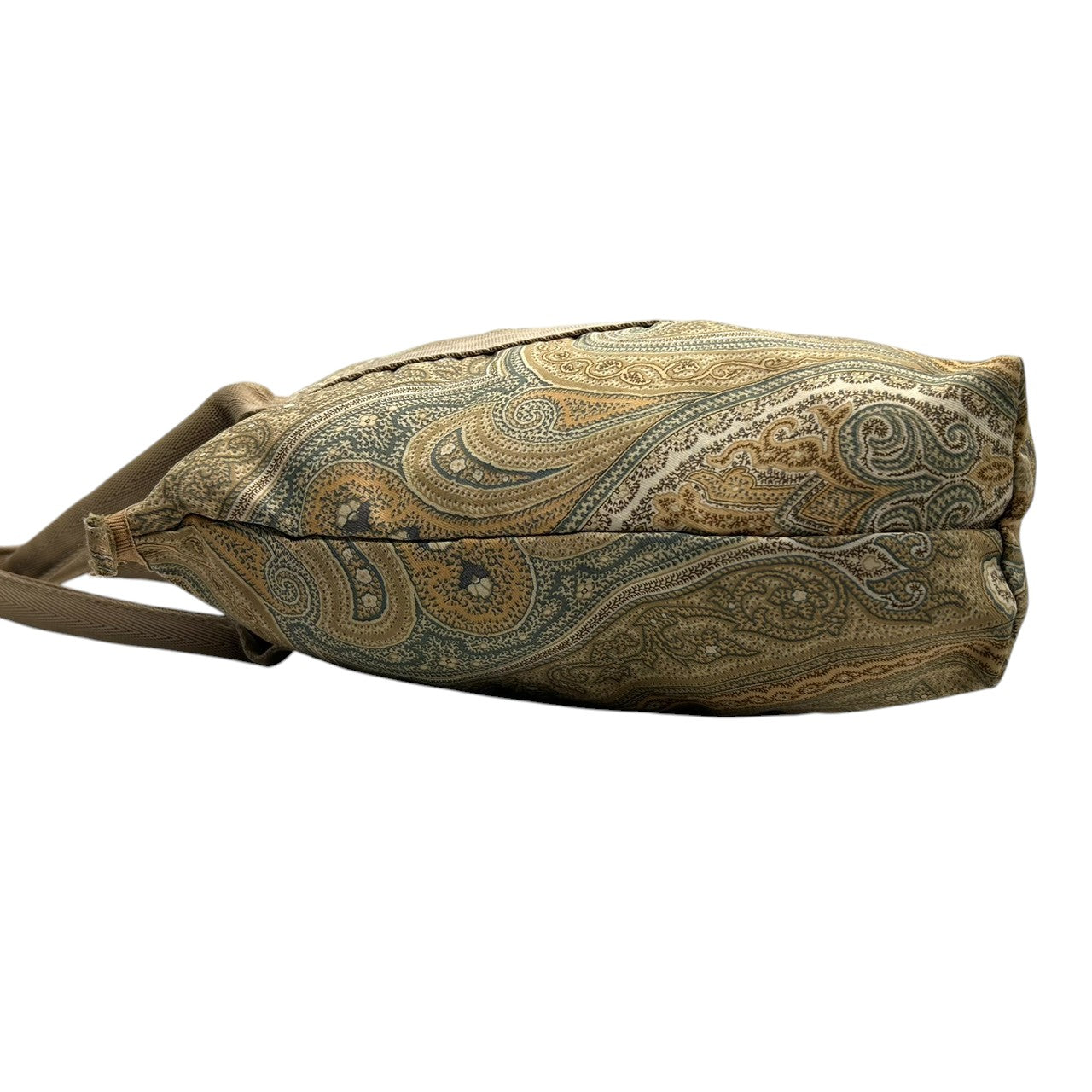 美品 エトロ ETRO トートバッグ ハンドバッグ ペイズリー柄 総柄 ナイロン ベージュ ブラウン マルチカラー ロゴパッチ Profumi レディース ビンテージ クラシック レトロ カジュアル エレガント 手提げ サブバッグ 和装 鞄 カバン s94