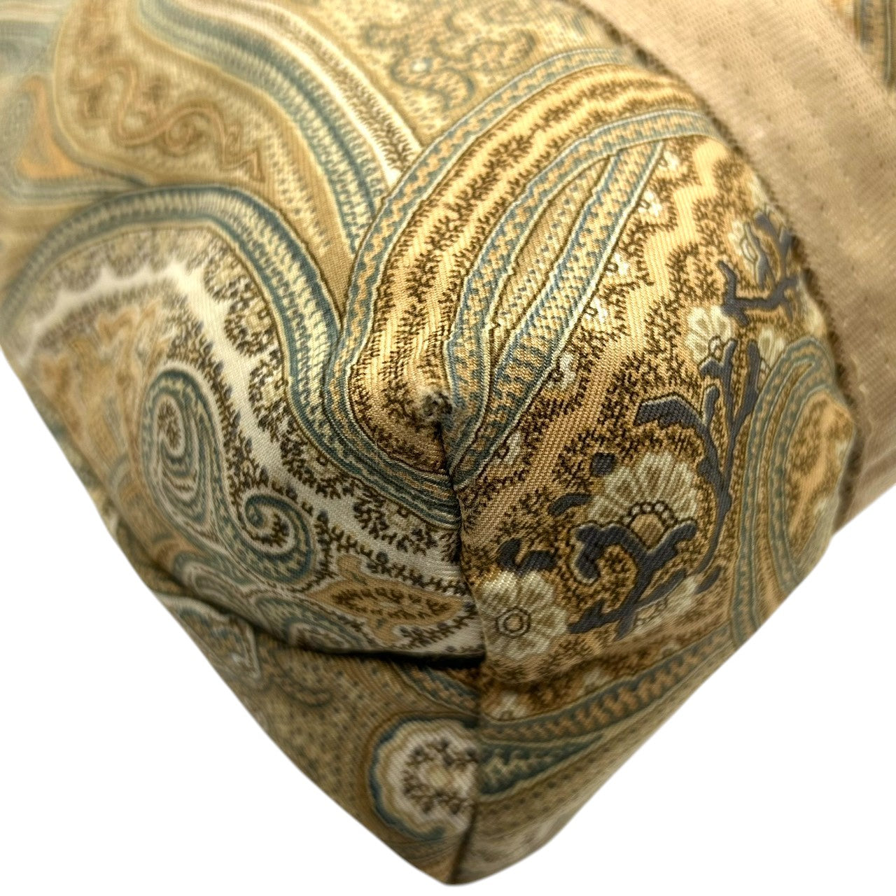 美品 エトロ ETRO トートバッグ ハンドバッグ ペイズリー柄 総柄 ナイロン ベージュ ブラウン マルチカラー ロゴパッチ Profumi レディース ビンテージ クラシック レトロ カジュアル エレガント 手提げ サブバッグ 和装 鞄 カバン s94