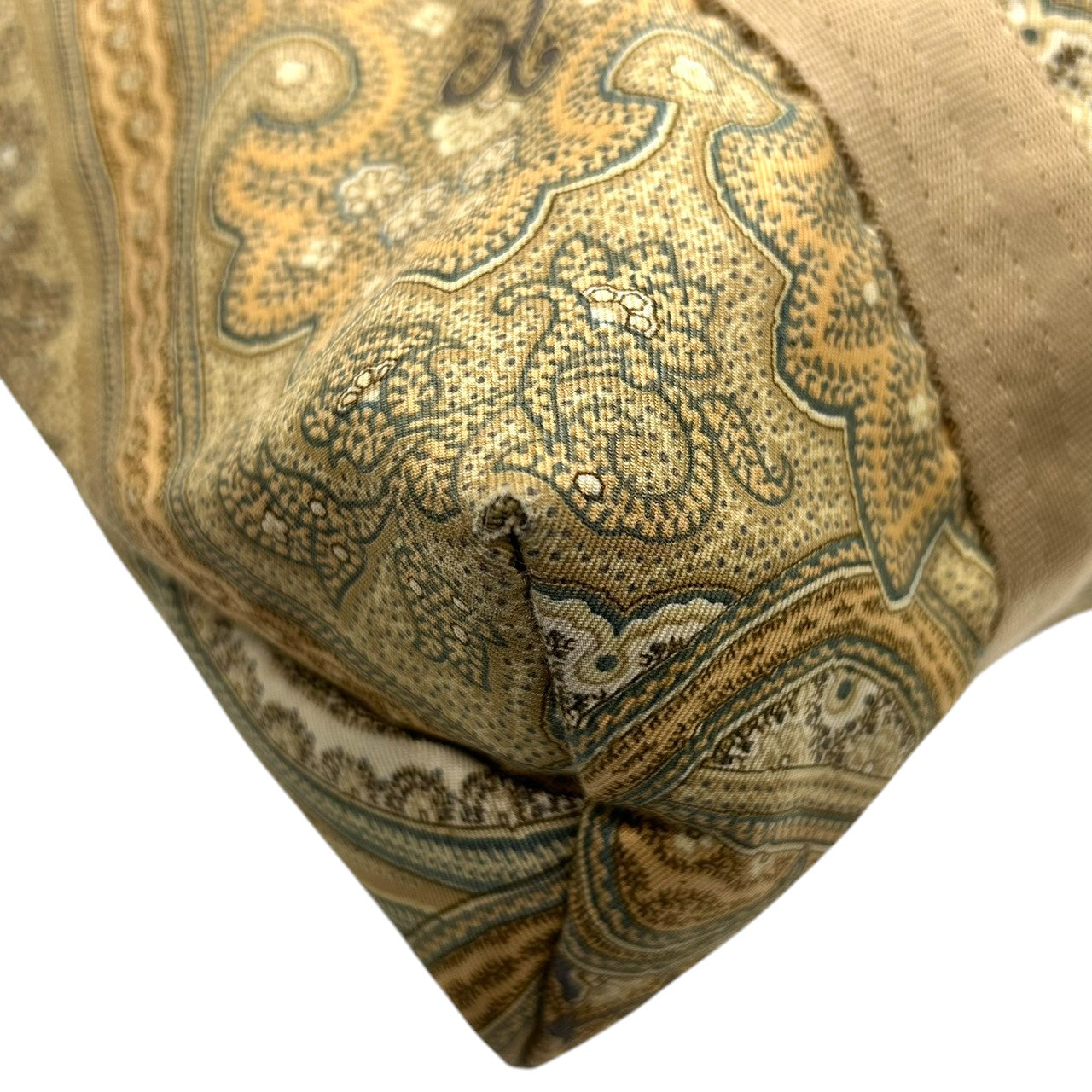 美品 エトロ ETRO トートバッグ ハンドバッグ ペイズリー柄 総柄 ナイロン ベージュ ブラウン マルチカラー ロゴパッチ Profumi レディース ビンテージ クラシック レトロ カジュアル エレガント 手提げ サブバッグ 和装 鞄 カバン s94