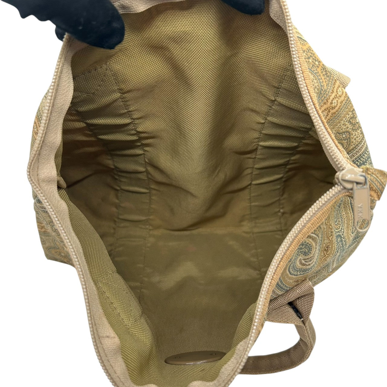 美品 エトロ ETRO トートバッグ ハンドバッグ ペイズリー柄 総柄 ナイロン ベージュ ブラウン マルチカラー ロゴパッチ Profumi レディース ビンテージ クラシック レトロ カジュアル エレガント 手提げ サブバッグ 和装 鞄 カバン s94