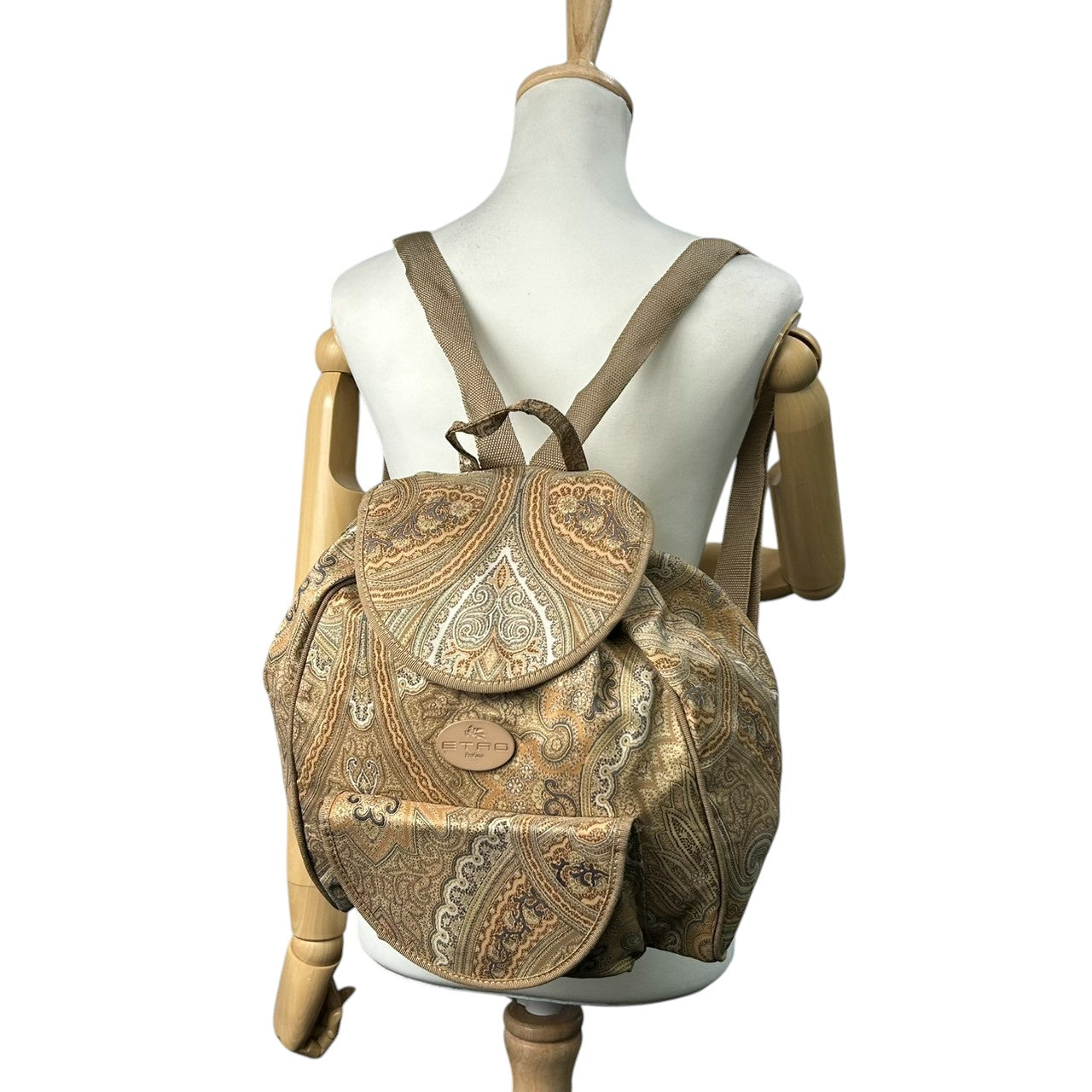 未使用級 美品 エトロ ETRO トートバッグ ハンドバッグ ペイズリー Profumi ナイロン レザー 本革 軽量 イタリア製 グリーン 黄緑 マルチカラー レディース カバン 鞄 ビンテージ クラシック レトロ エレガント 自立可 s94