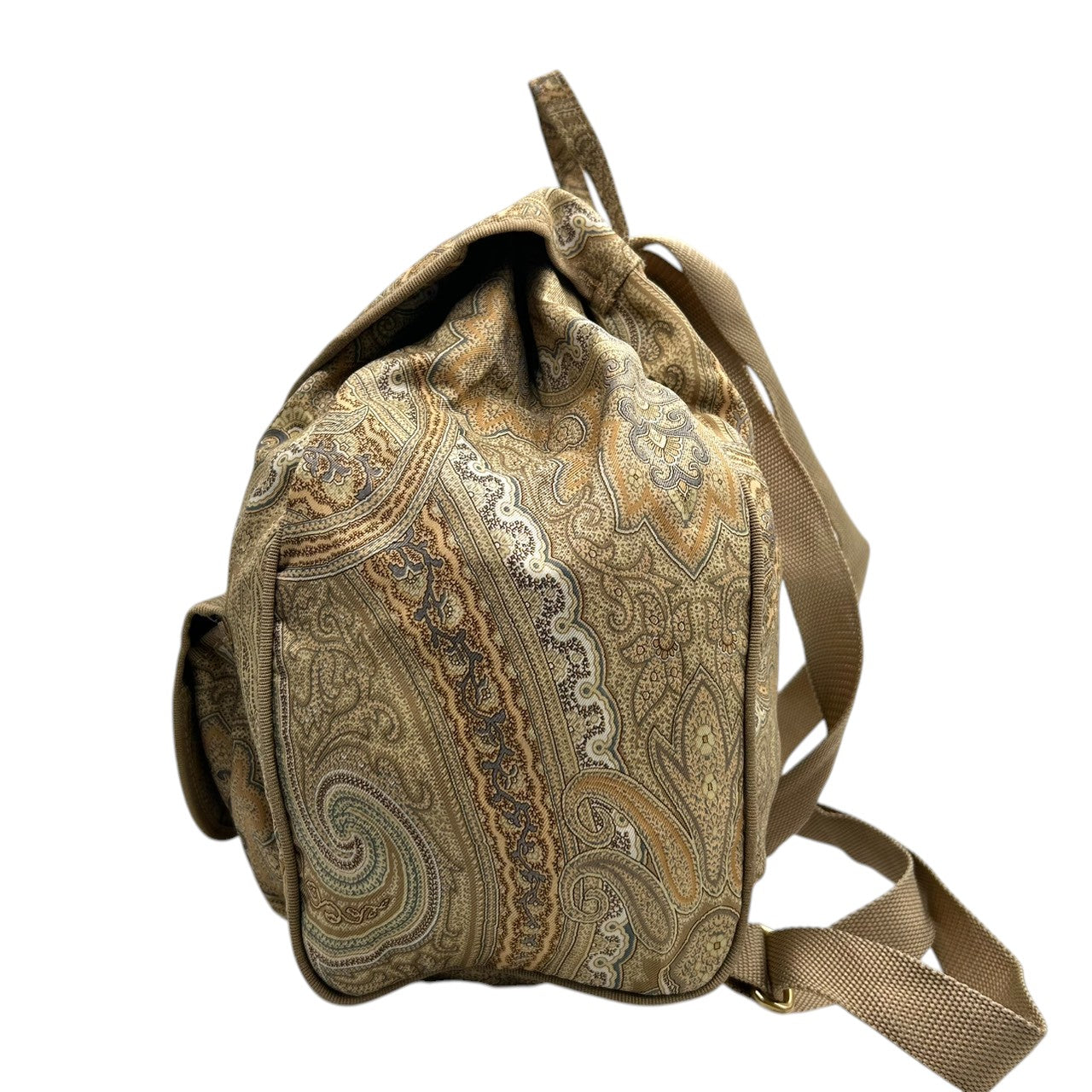 未使用級 美品 エトロ ETRO トートバッグ ハンドバッグ ペイズリー Profumi ナイロン レザー 本革 軽量 イタリア製 グリーン 黄緑 マルチカラー レディース カバン 鞄 ビンテージ クラシック レトロ エレガント 自立可 s94