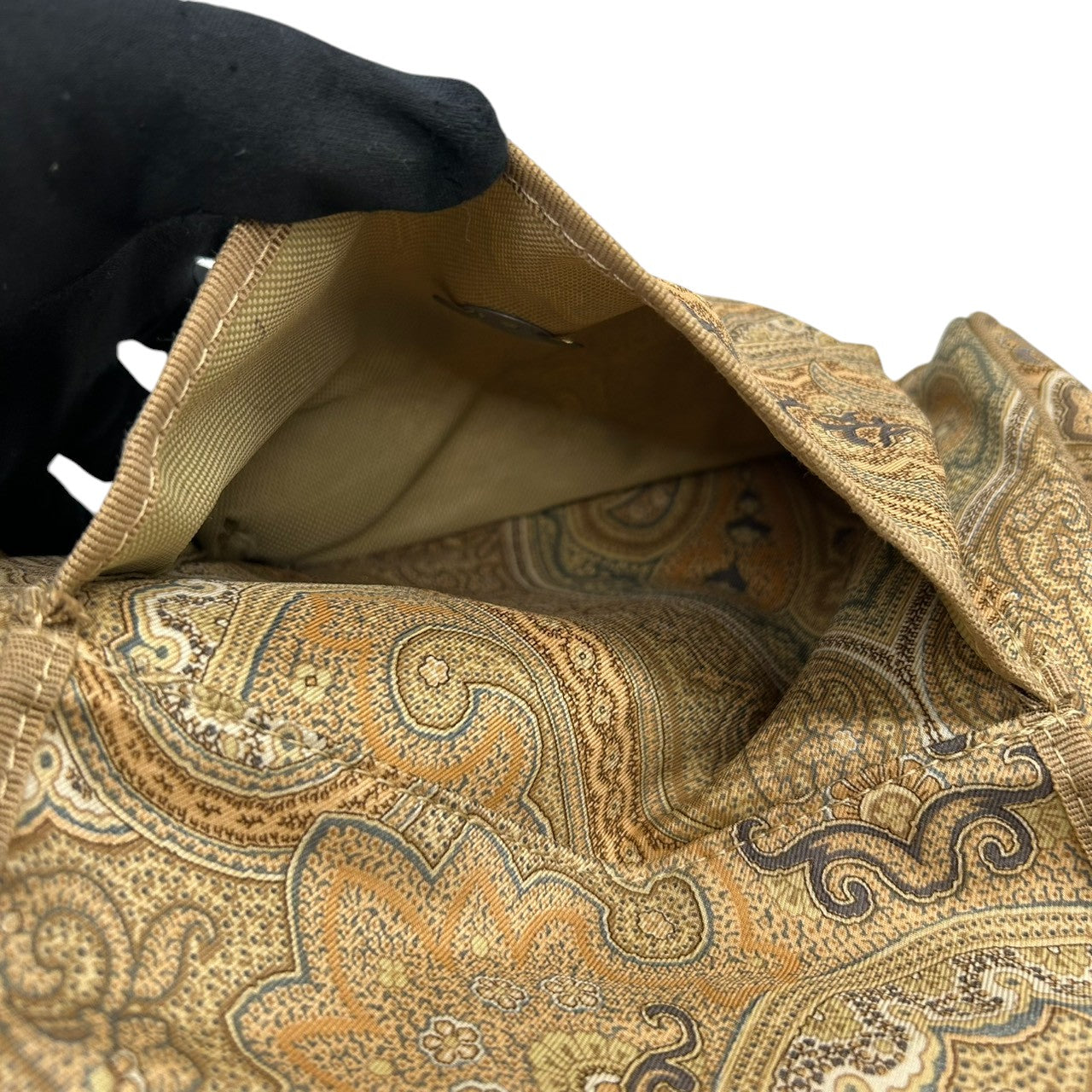 未使用級 美品 エトロ ETRO トートバッグ ハンドバッグ ペイズリー Profumi ナイロン レザー 本革 軽量 イタリア製 グリーン 黄緑 マルチカラー レディース カバン 鞄 ビンテージ クラシック レトロ エレガント 自立可 s94