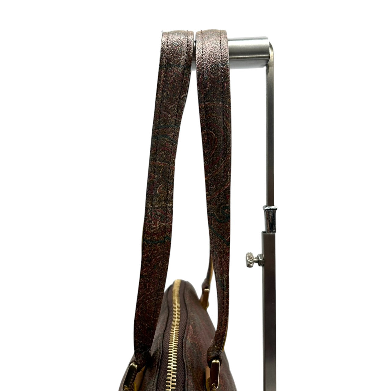 極 美品 エトロ ETRO ハンドバッグ トートバッグ ペイズリー PVC レザー 本革 ブラウン 茶色 マルチカラー ワンショルダー 肩掛け可 自立可 レディース カバン 鞄 ビンテージ クラシック レトロ エレガント 総柄 ロゴ イタリア製 G