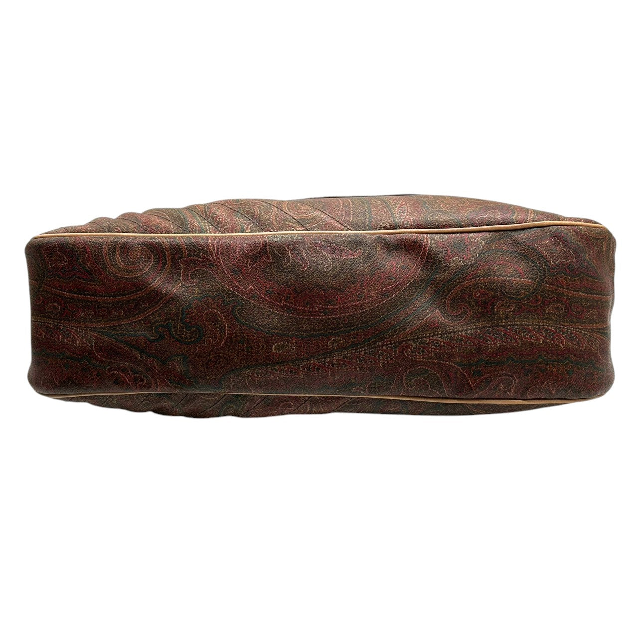 極 美品 エトロ ETRO ハンドバッグ トートバッグ ペイズリー PVC レザー 本革 ブラウン 茶色 マルチカラー ワンショルダー 肩掛け可 自立可 レディース カバン 鞄 ビンテージ クラシック レトロ エレガント 総柄 ロゴ イタリア製 G