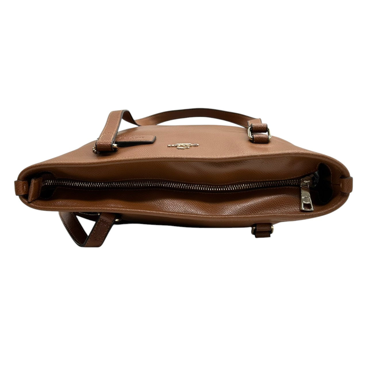 コーチ COACH トートバッグ ハンドバッグ F36632 クロスグレイン レザー 本革 ブラウン サドル 茶色 肩掛け ワンショルダー ロゴチャーム ジップトップ レディース デイリー カジュアル 通勤 通学 お出かけ 鞄 カバン s86