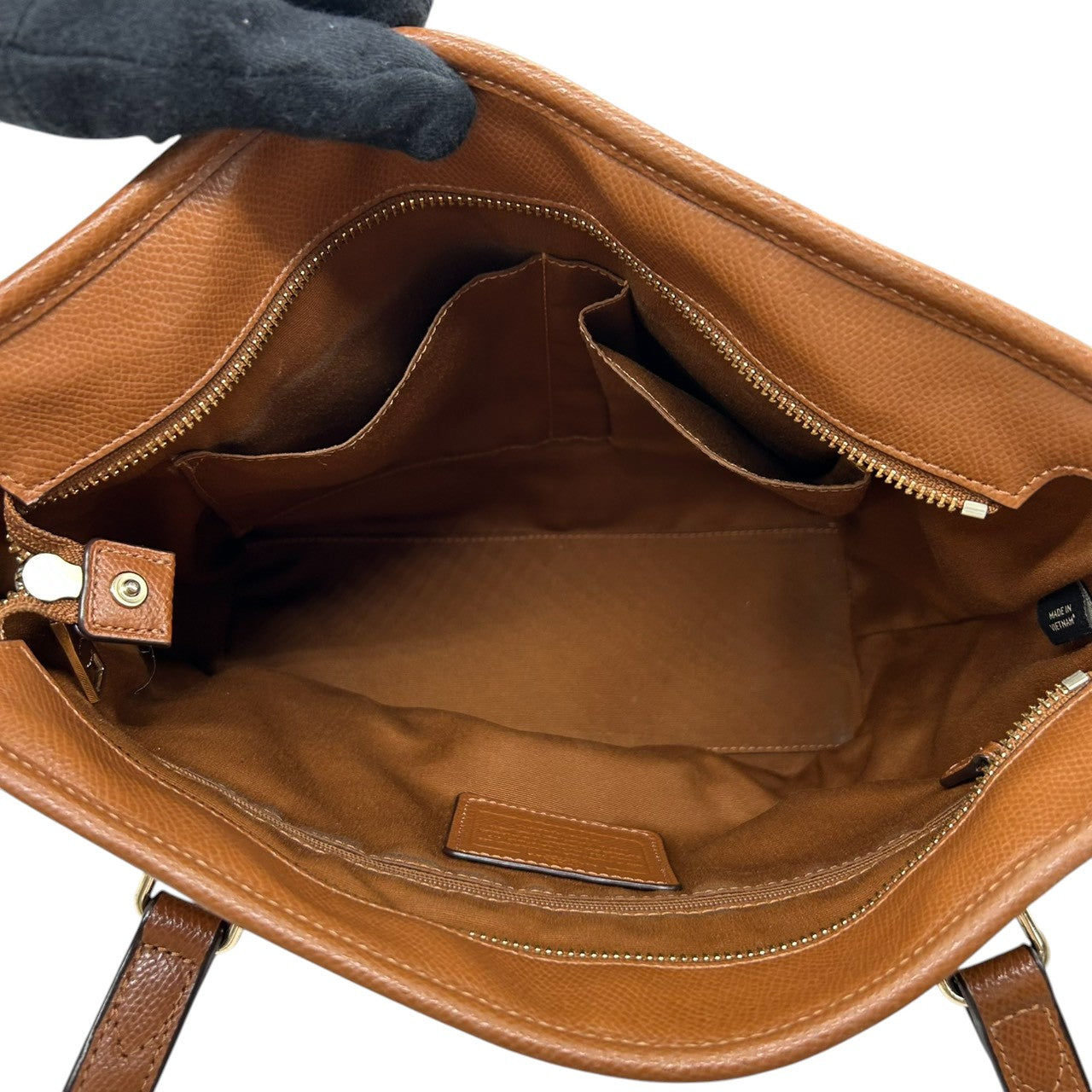 コーチ COACH トートバッグ ハンドバッグ F36632 クロスグレイン レザー 本革 ブラウン サドル 茶色 肩掛け ワンショルダー ロゴチャーム ジップトップ レディース デイリー カジュアル 通勤 通学 お出かけ 鞄 カバン s86