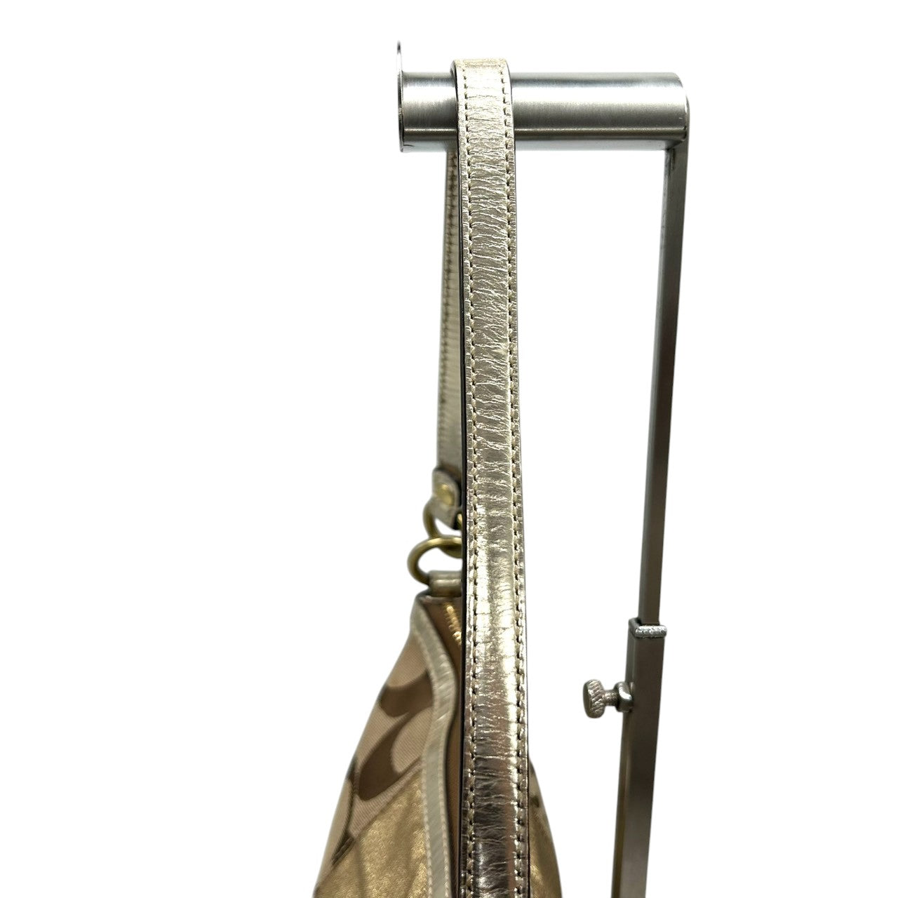 コーチ COACH ショルダーバッグ ハンドバッグ 2WAY シグネチャー F13278 キャンバス レザー ベージュ ゴールド ラメ ストライプ パーカー 斜め掛け ワンショルダー 肩掛け クロスボディ レディース 鞄 カバン カジュアル s86