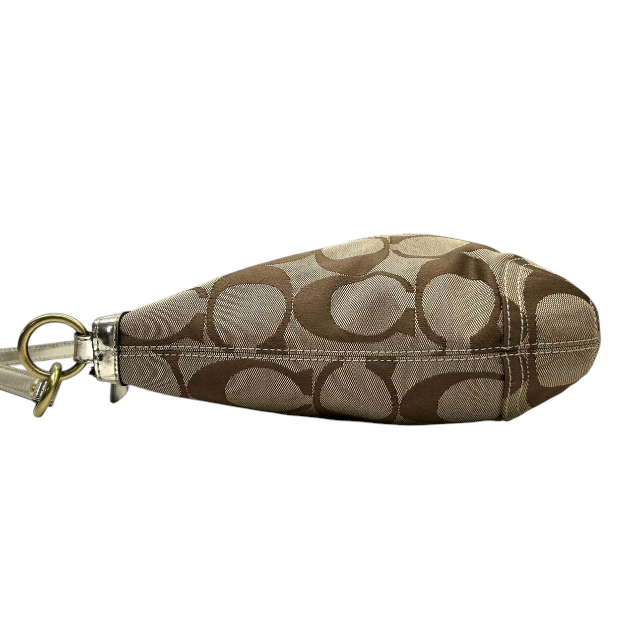 コーチ COACH ショルダーバッグ ハンドバッグ 2WAY シグネチャー F13278 キャンバス レザー ベージュ ゴールド ラメ ストライプ パーカー 斜め掛け ワンショルダー 肩掛け クロスボディ レディース 鞄 カバン カジュアル s86