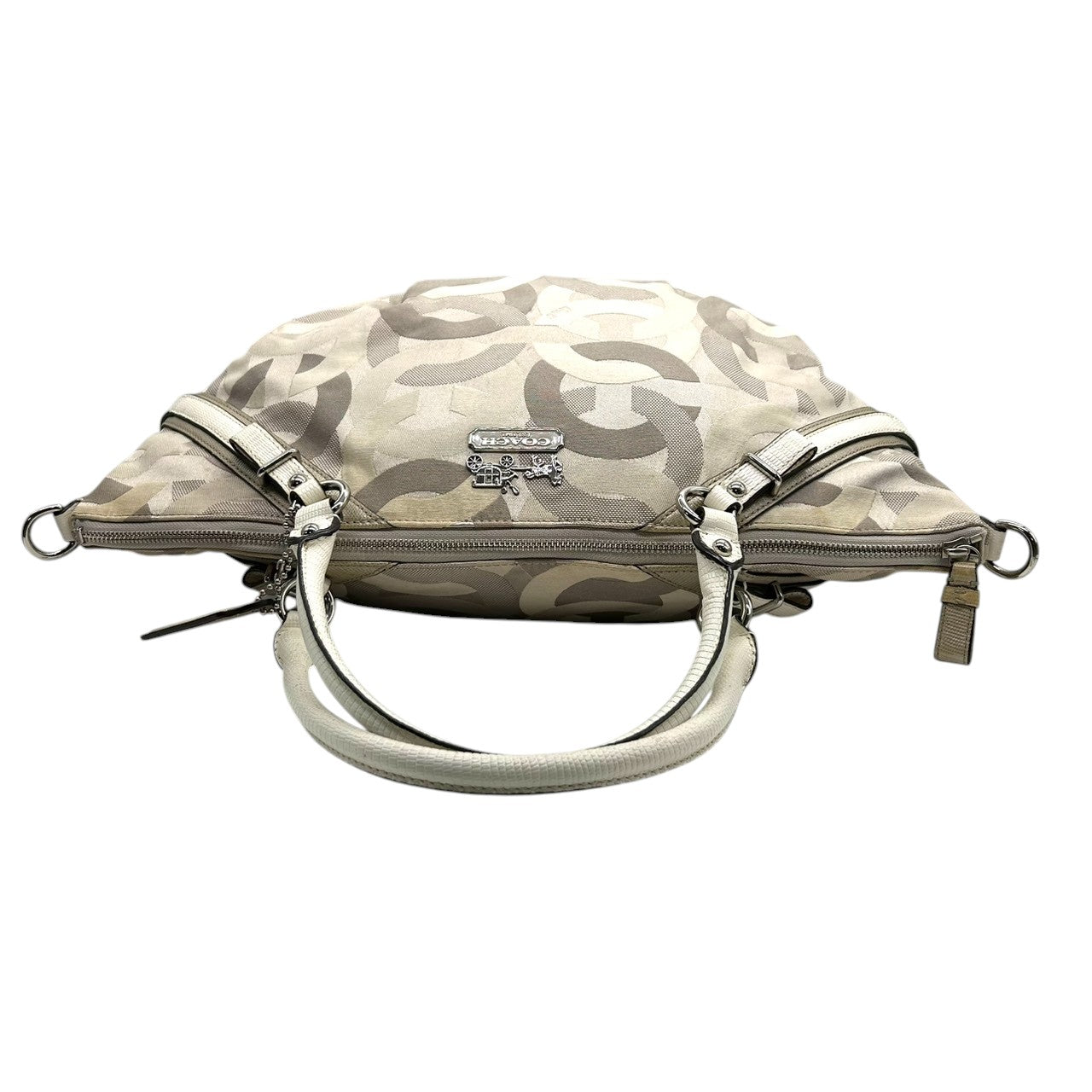 コーチ COACH マディソン オプアート ソフィア 2WAY ショルダーバッグ ハンドバッグ 16902 キャンバス 型押しレザー 本革 ホワイト グレー 斜め掛け ワンショルダー 肩掛け レディース 鞄 カバン カジュアル エレガント 通勤 通学 s86