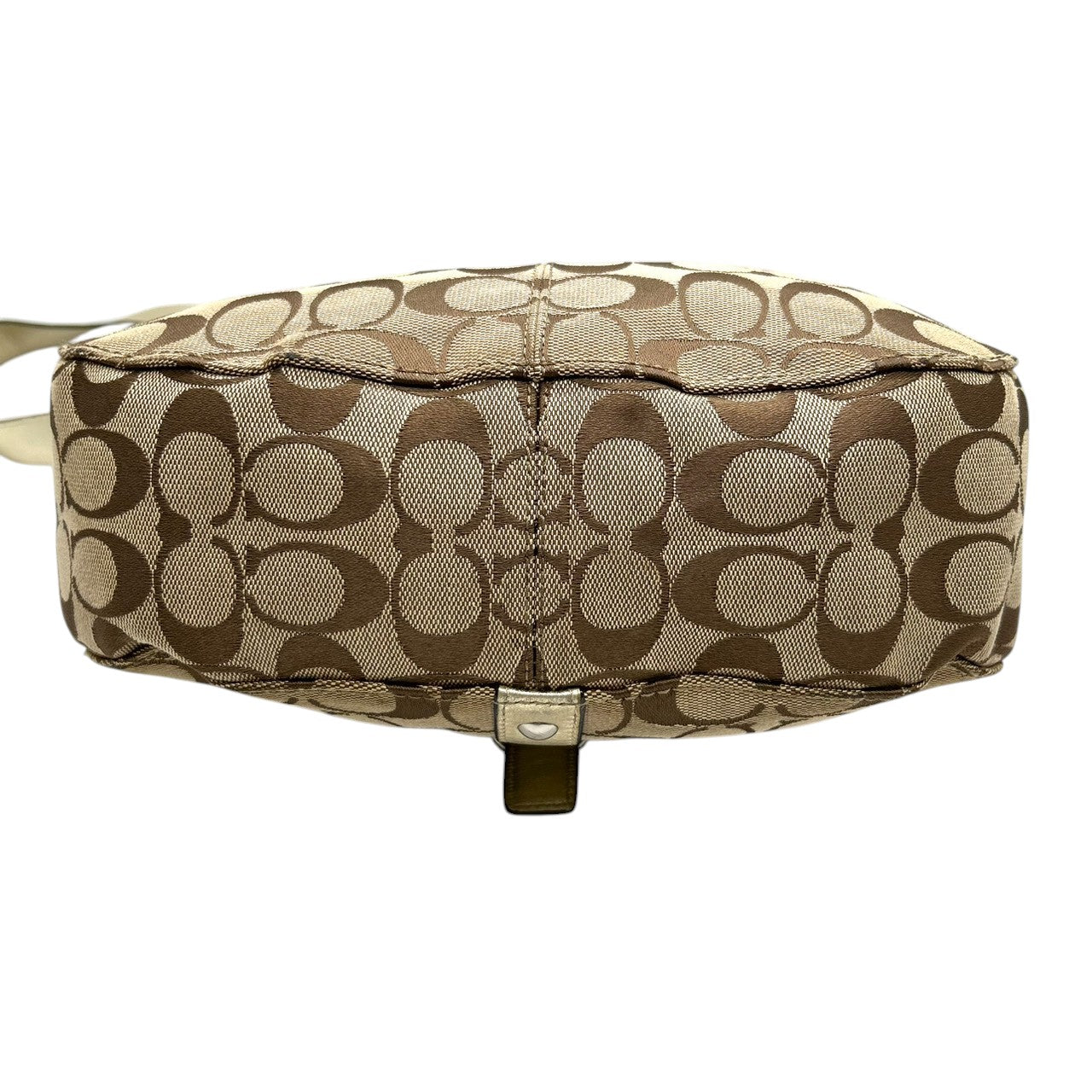 コーチ COACH ショルダーバッグ ハンドバッグ 2WAY シグネチャー F14446 キャンバス レザー 本革 ベージュ ゴールド 斜め掛け ワンショルダー 肩掛け ベルトデザイン レディース 鞄 カバン カジュアル デイリーユース 多機能 s84