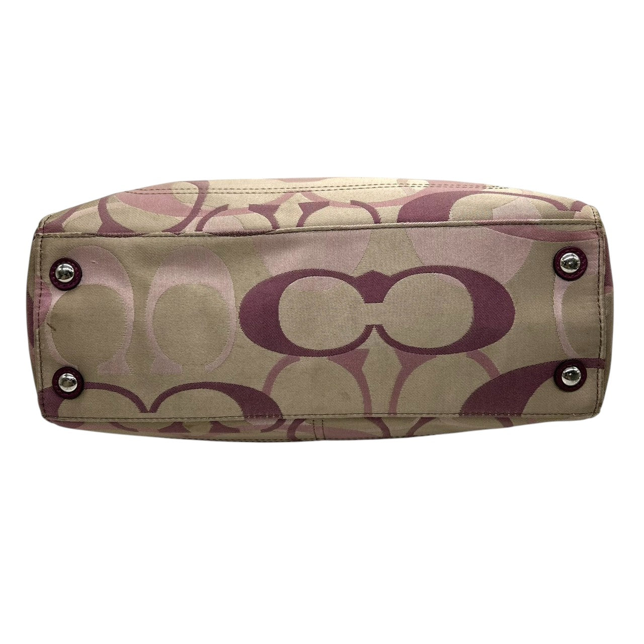 コーチ COACH ペネロピ オプティック シグネチャー トートバッグ ハンドバッグ F17140 サテンキャンバス パテントレザー パープル ボルドー ターンロック チェーンハンドル レディース 肩掛け 軽量 鞄 カバン カジュアル デイリーユース s81