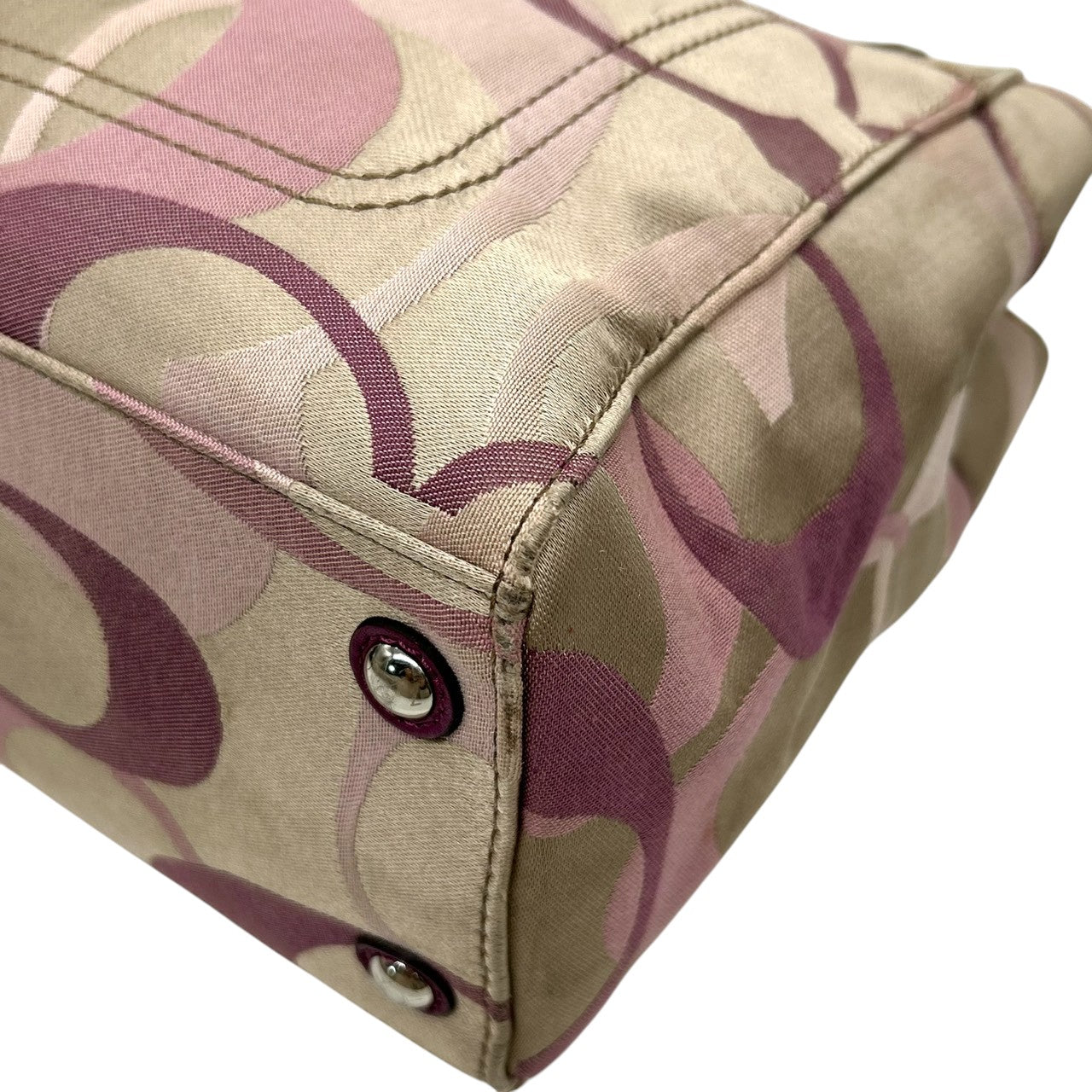 コーチ COACH ペネロピ オプティック シグネチャー トートバッグ ハンドバッグ F17140 サテンキャンバス パテントレザー パープル ボルドー ターンロック チェーンハンドル レディース 肩掛け 軽量 鞄 カバン カジュアル デイリーユース s81