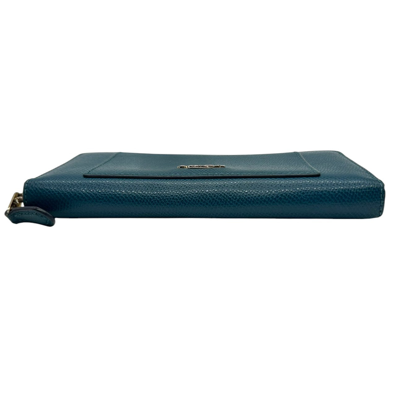 美品 コーチ COACH 長財布 アコーディオンジップ ラウンドファスナー F54007 レザー 本革 ブルー 青 ティール 馬車ロゴ ゴールド金具 大容量 多機能 レディース メンズ ユニセックス ウォレット プレゼント M4
