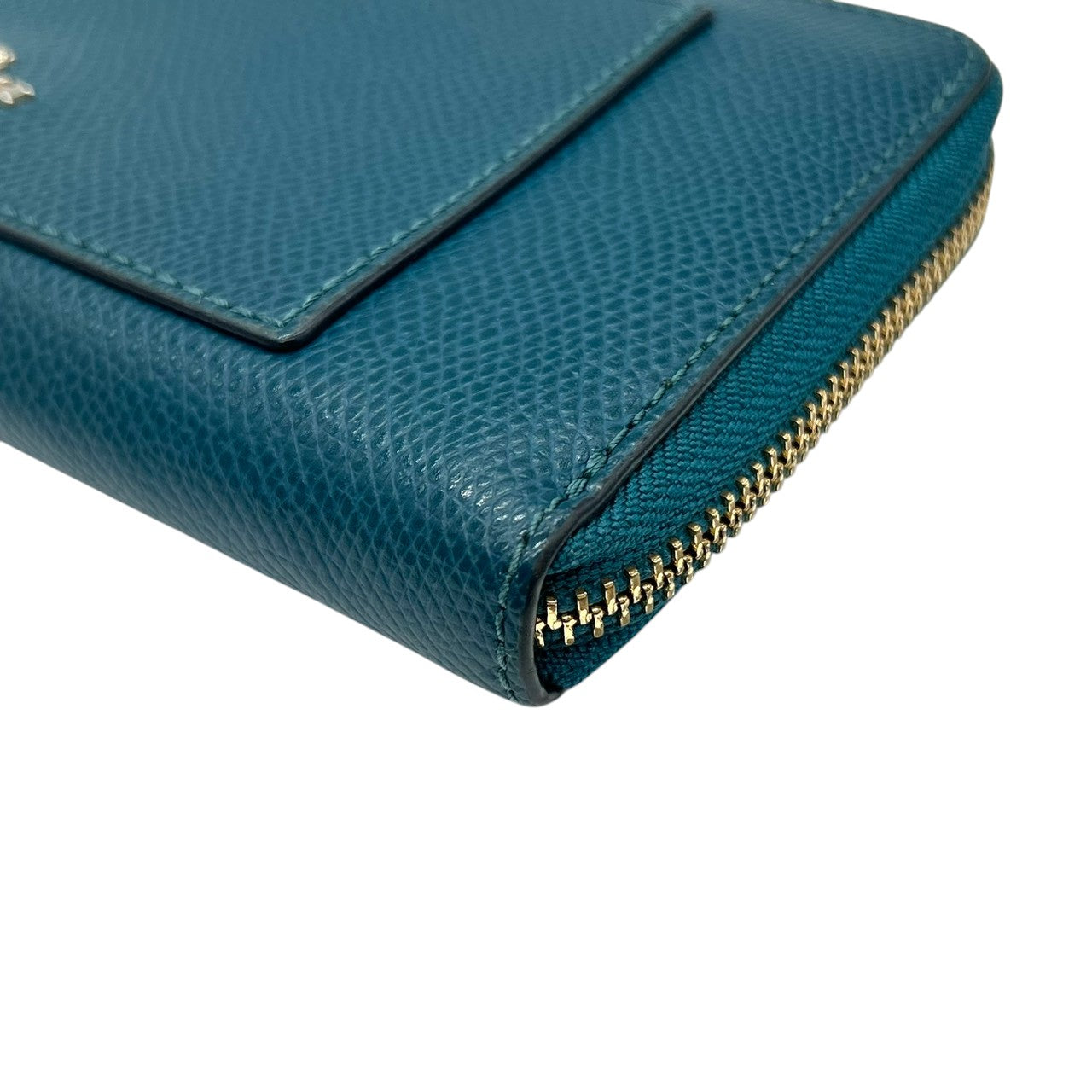美品 コーチ COACH 長財布 アコーディオンジップ ラウンドファスナー F54007 レザー 本革 ブルー 青 ティール 馬車ロゴ ゴールド金具 大容量 多機能 レディース メンズ ユニセックス ウォレット プレゼント M4