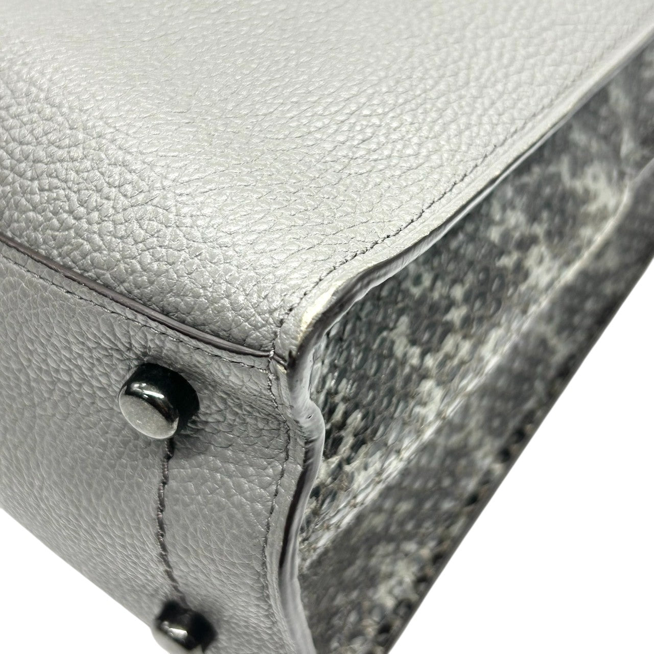 コーチ COACH 2WAY ハンドバッグ ショルダーバッグ 型押しレザー 31740 グレー ブルー 水色 バイカラー 斜め掛け可 クロスボディ 自立可 フォーマル レディース 鞄 カバン 通勤 通学 s95
