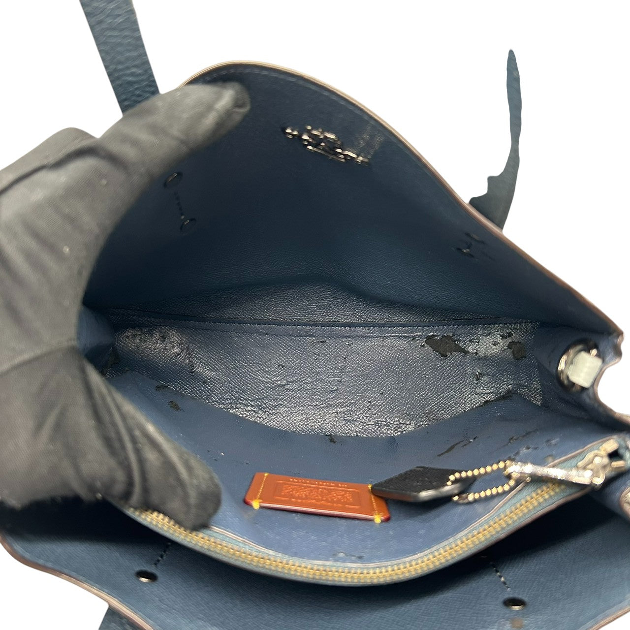 コーチ COACH 2WAY ハンドバッグ ショルダーバッグ 型押しレザー 31740 グレー ブルー 水色 バイカラー 斜め掛け可 クロスボディ 自立可 フォーマル レディース 鞄 カバン 通勤 通学 s95