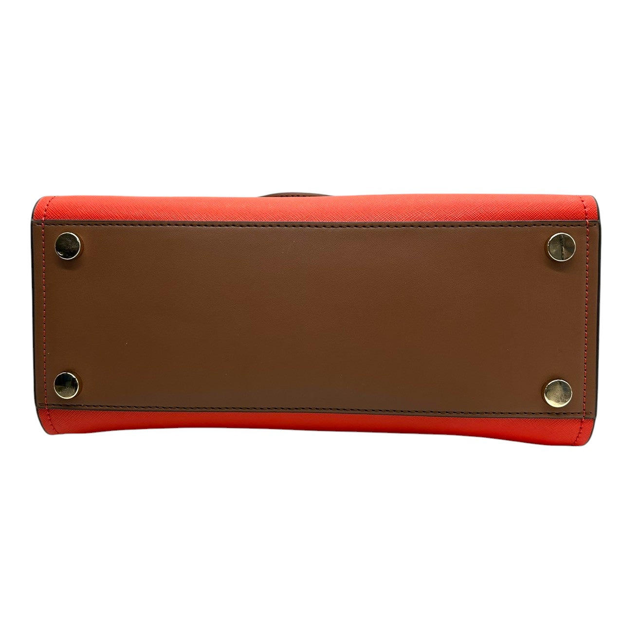 【未使用級】マイケルコース Michael Kors ハンドバッグ ショルダーバッグ 2WAY 斜め掛け PVC レザー バイカラー レッド 赤 ホワイト 白 ブラウン 茶色 ゴールド金具 自立可 レディース 鞄 カバン サッチェル トリコロール s7