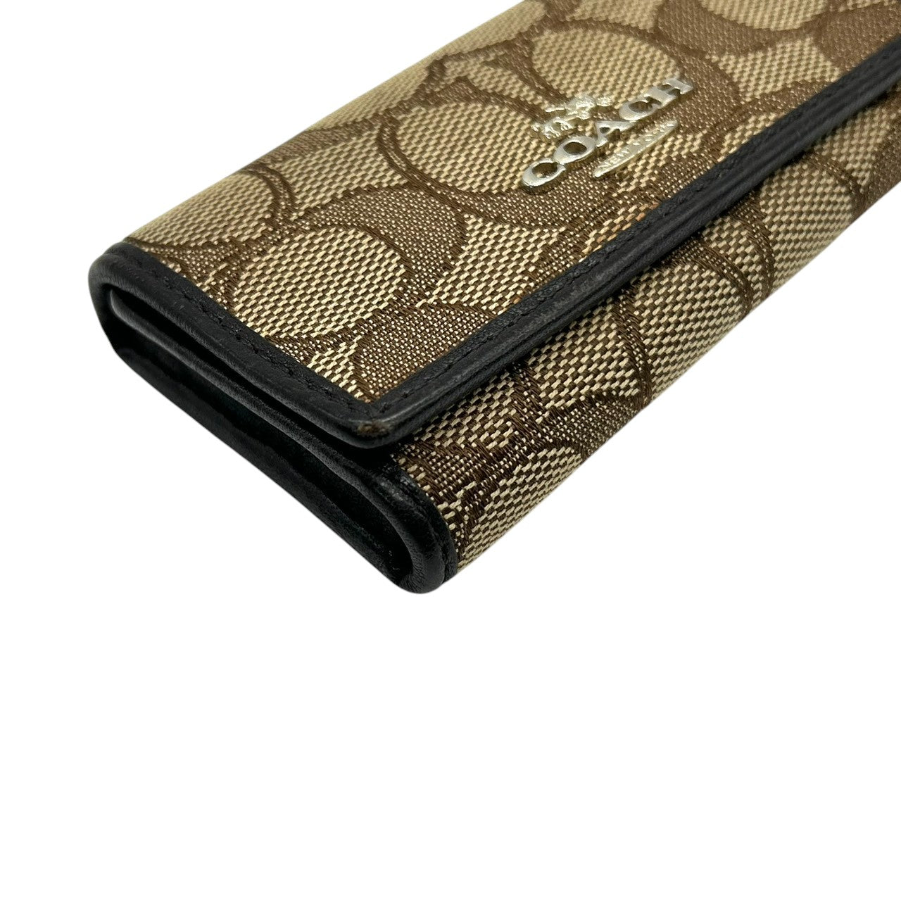 【良品】コーチ COACH シグネチャー キーケース 5連 鍵入れ スマートキー キャンバス レザー 本革 ブラウン 茶色 ダークブラウン シルバー金具 ロゴ 普段使い ビジネス 通勤 通学 メンズ レディース ユニセックス 男女兼用 小物 定番 人気 M4