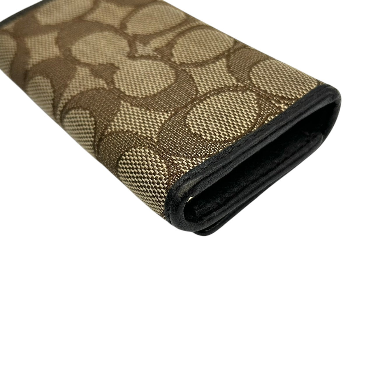 【良品】コーチ COACH シグネチャー キーケース 5連 鍵入れ スマートキー キャンバス レザー 本革 ブラウン 茶色 ダークブラウン シルバー金具 ロゴ 普段使い ビジネス 通勤 通学 メンズ レディース ユニセックス 男女兼用 小物 定番 人気 M4