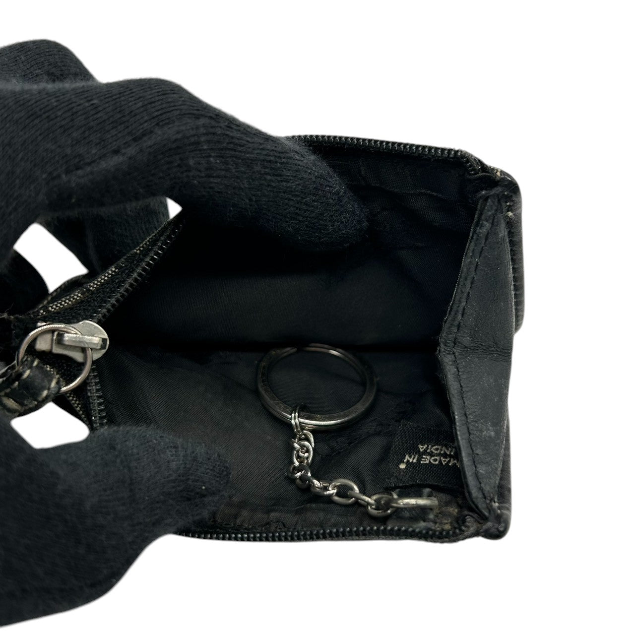 【良品】コーチ COACH ミニシグネチャー コインケース 小銭入れ ミニポーチ キーリング付き キャンバス レザー ブラック 黒 グレー シルバー金具 小物入れ メンズ レディース ユニセックス コンパクト 軽量 s3