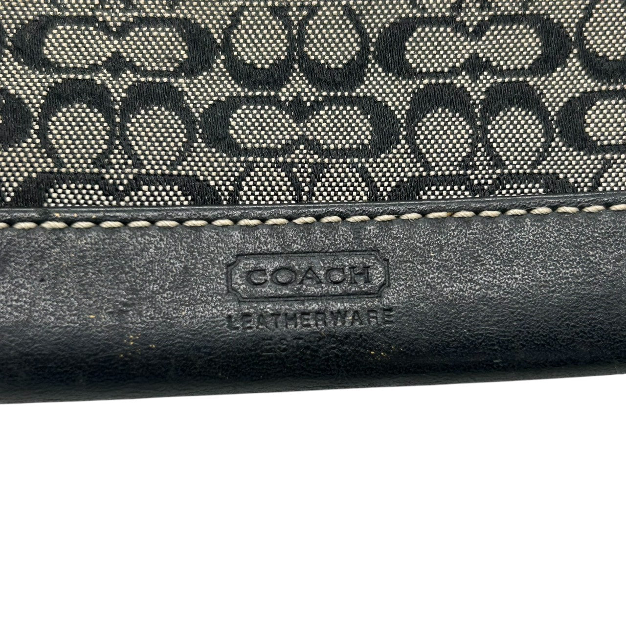 【良品】コーチ COACH ミニシグネチャー コインケース 小銭入れ ミニポーチ キーリング付き キャンバス レザー ブラック 黒 グレー シルバー金具 小物入れ メンズ レディース ユニセックス コンパクト 軽量 s3