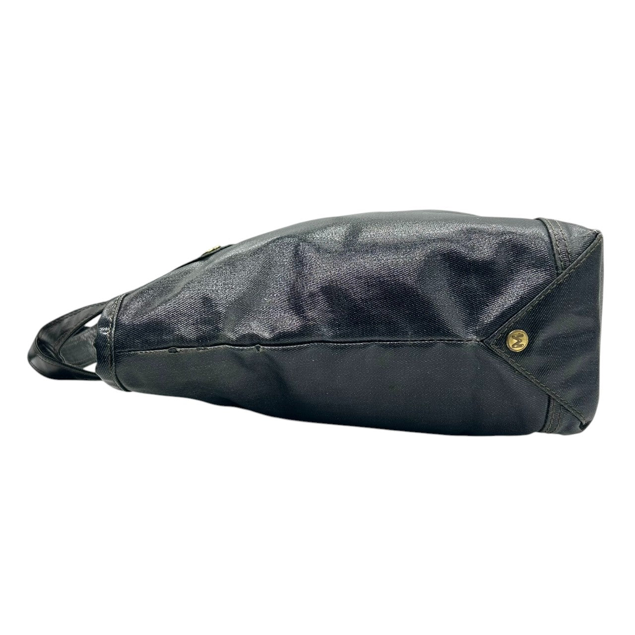 【良品】マークジェイコブス MARC JACOBS トートバッグ ワンショルダー PVC スエード ネイビー 紺 デニム調 スタッズ A4収納可 大容量 軽量 カジュアル 通学 通勤 レディース メンズ ユニセックス 鞄 カバン s8