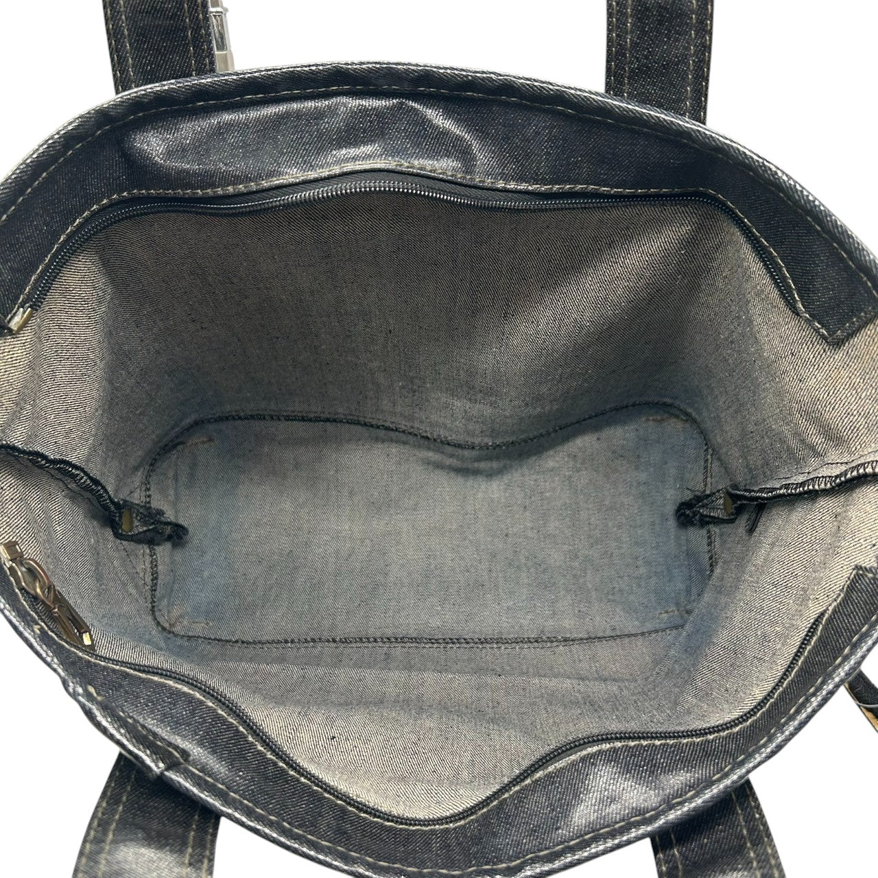 【良品】マークジェイコブス MARC JACOBS トートバッグ ワンショルダー PVC スエード ネイビー 紺 デニム調 スタッズ A4収納可 大容量 軽量 カジュアル 通学 通勤 レディース メンズ ユニセックス 鞄 カバン s8
