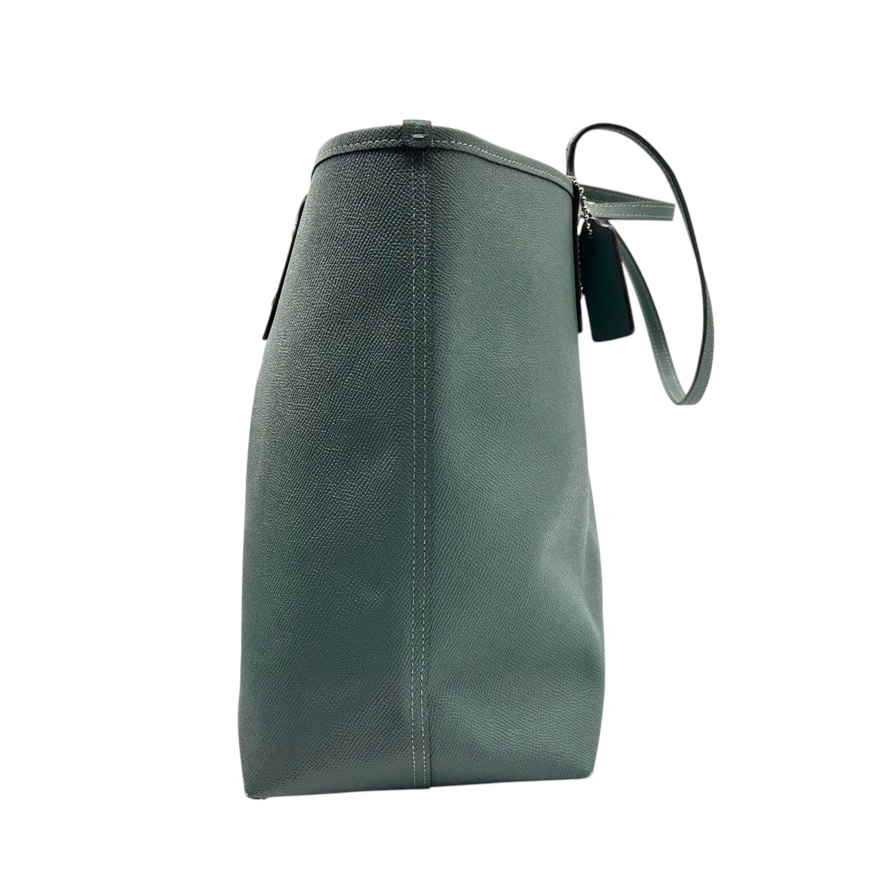【良品】コーチ COACH シティ トートバッグ ショルダーバッグ 肩掛け リバーシブル PVC レザー シグネチャー グリーン 緑 ミント A4収納可 大容量 軽量 通勤 通学 ビジネス レディース 鞄 カバン s8