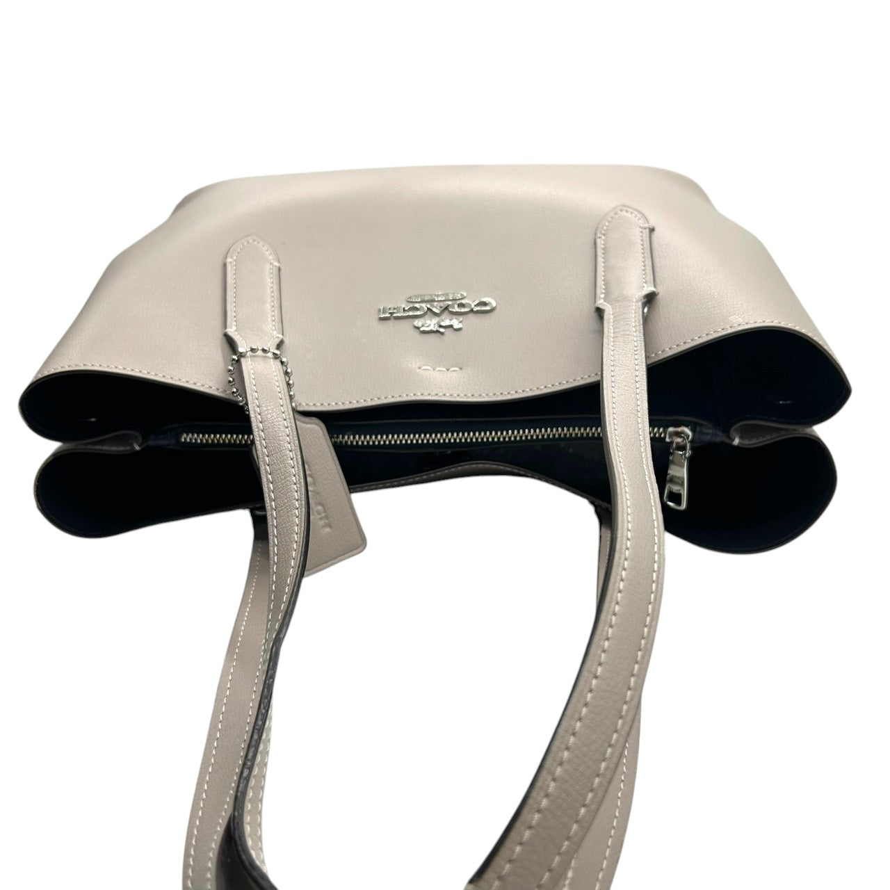 【良品】コーチ COACH アベニュー トートバッグ ショルダーバッグ 2WAY 斜め掛け 肩掛け A4収納可 大容量 レザー 本革 グレー グレージュ ダブルフェイス 軽量 通勤 通学 ビジネス レディース 鞄 カバン s7
