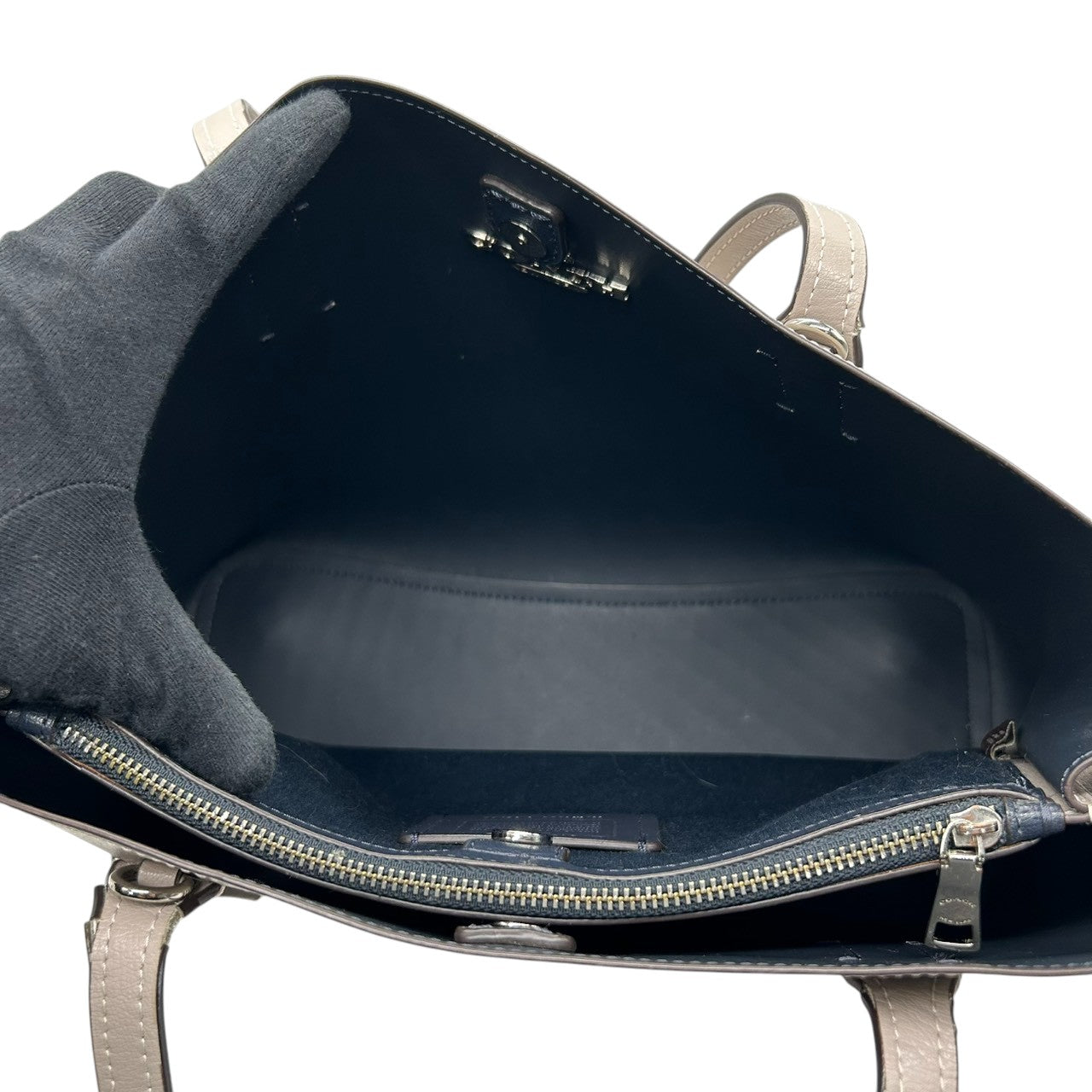 【良品】コーチ COACH アベニュー トートバッグ ショルダーバッグ 2WAY 斜め掛け 肩掛け A4収納可 大容量 レザー 本革 グレー グレージュ ダブルフェイス 軽量 通勤 通学 ビジネス レディース 鞄 カバン s7