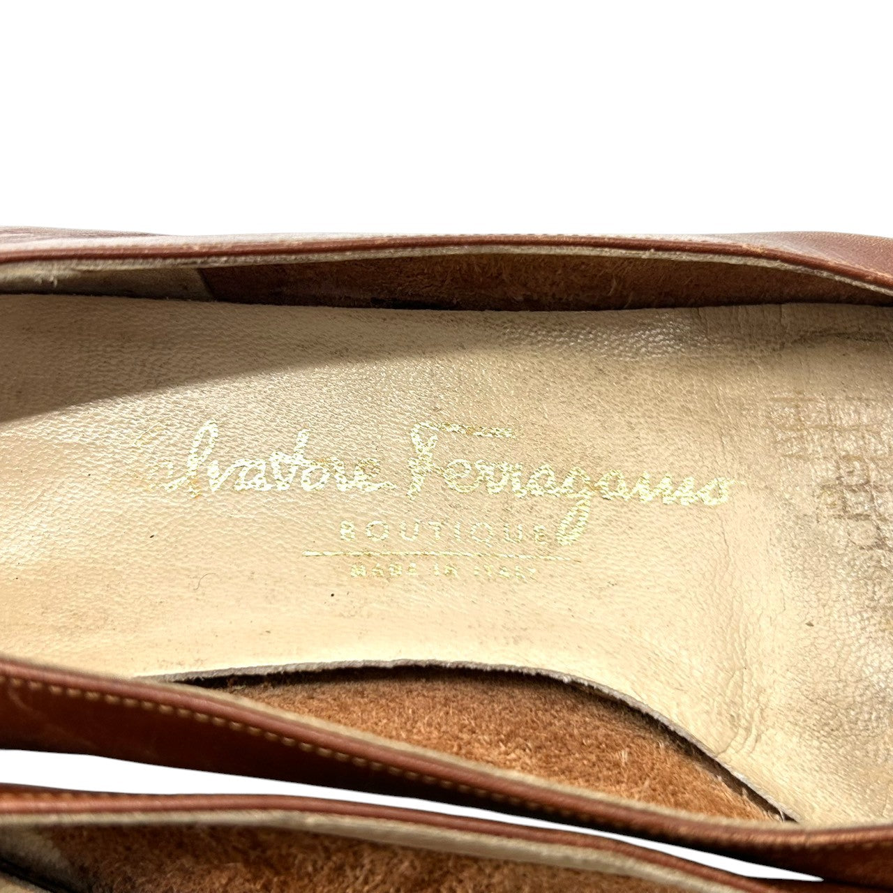【訳あり】サルヴァトーレ フェラガモ Salvatore Ferragamo パンプス ヴァラ リボン レザー 本革 ブラウン 茶色 5 1/2 23cm ヴィンテージ レトロ レディース 婦人靴 イタリア製 リペアベース CT1