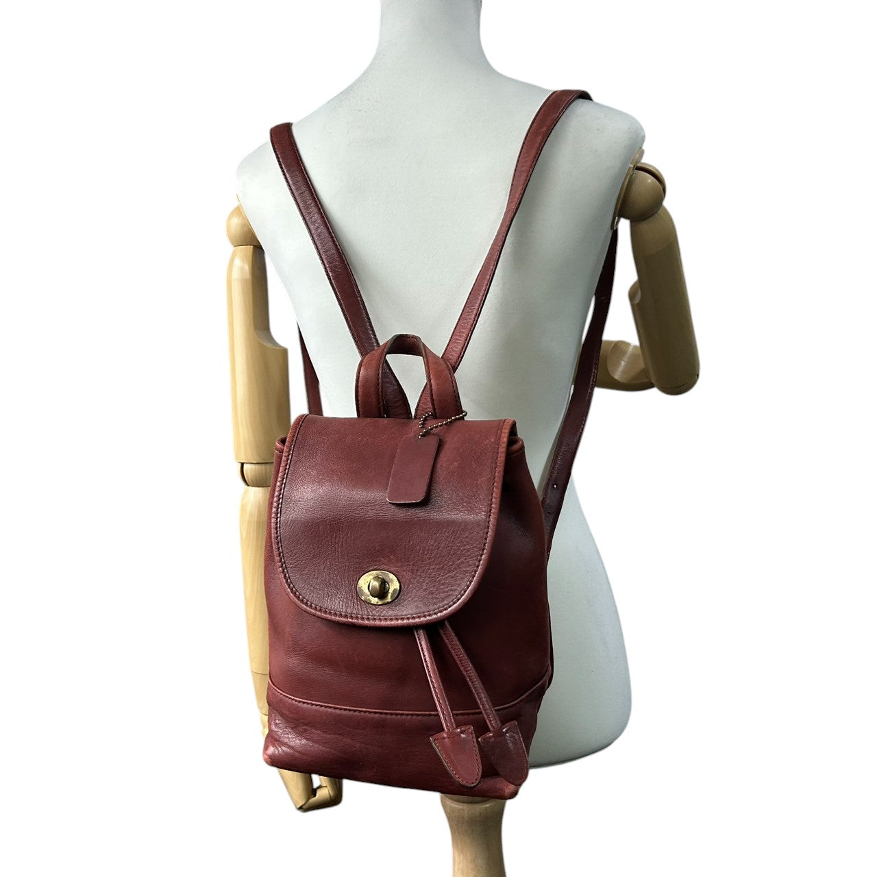 【希少】コーチ COACH オールドコーチ リュックサック バックパック デイパック ミニリュック ターンロック グラブタンレザー 本革 ブラウン 茶色 101-78 9960 韓国製 ヴィンテージ レトロ レディース 鞄 カバン s6