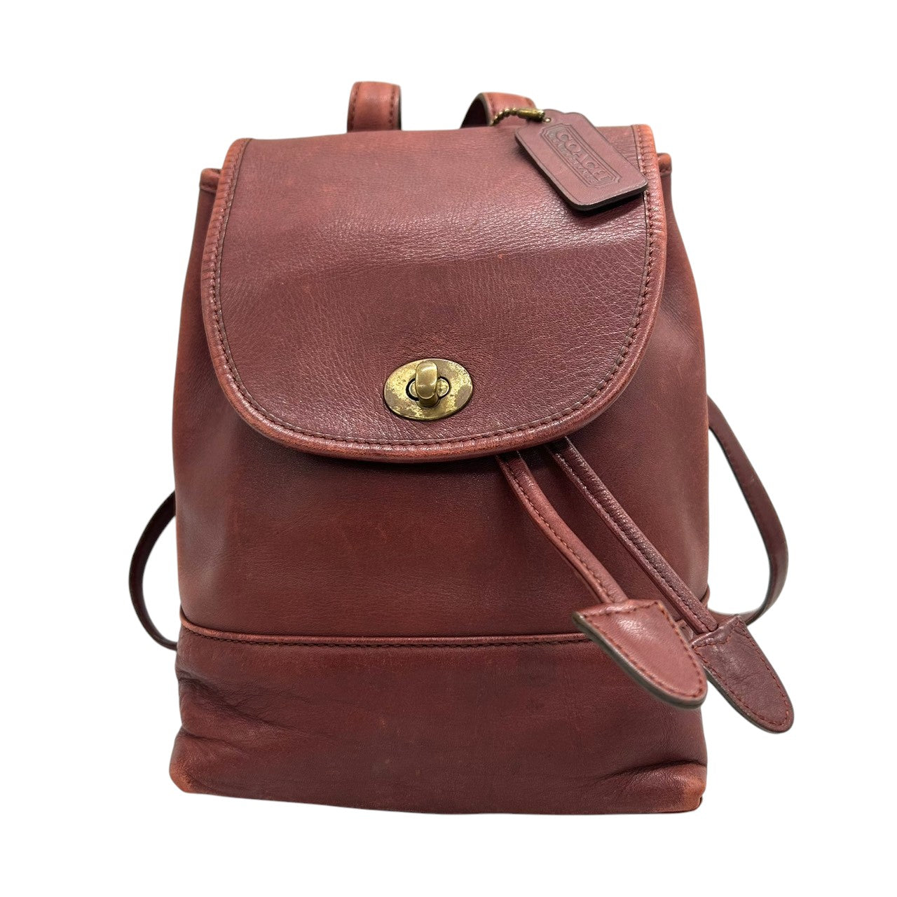 【希少】コーチ COACH オールドコーチ リュックサック バックパック デイパック ミニリュック ターンロック グラブタンレザー 本革 ブラウン 茶色 101-78 9960 韓国製 ヴィンテージ レトロ レディース 鞄 カバン s6