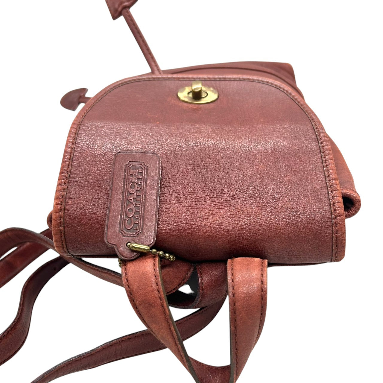 【希少】コーチ COACH オールドコーチ リュックサック バックパック デイパック ミニリュック ターンロック グラブタンレザー 本革 ブラウン 茶色 101-78 9960 韓国製 ヴィンテージ レトロ レディース 鞄 カバン s6