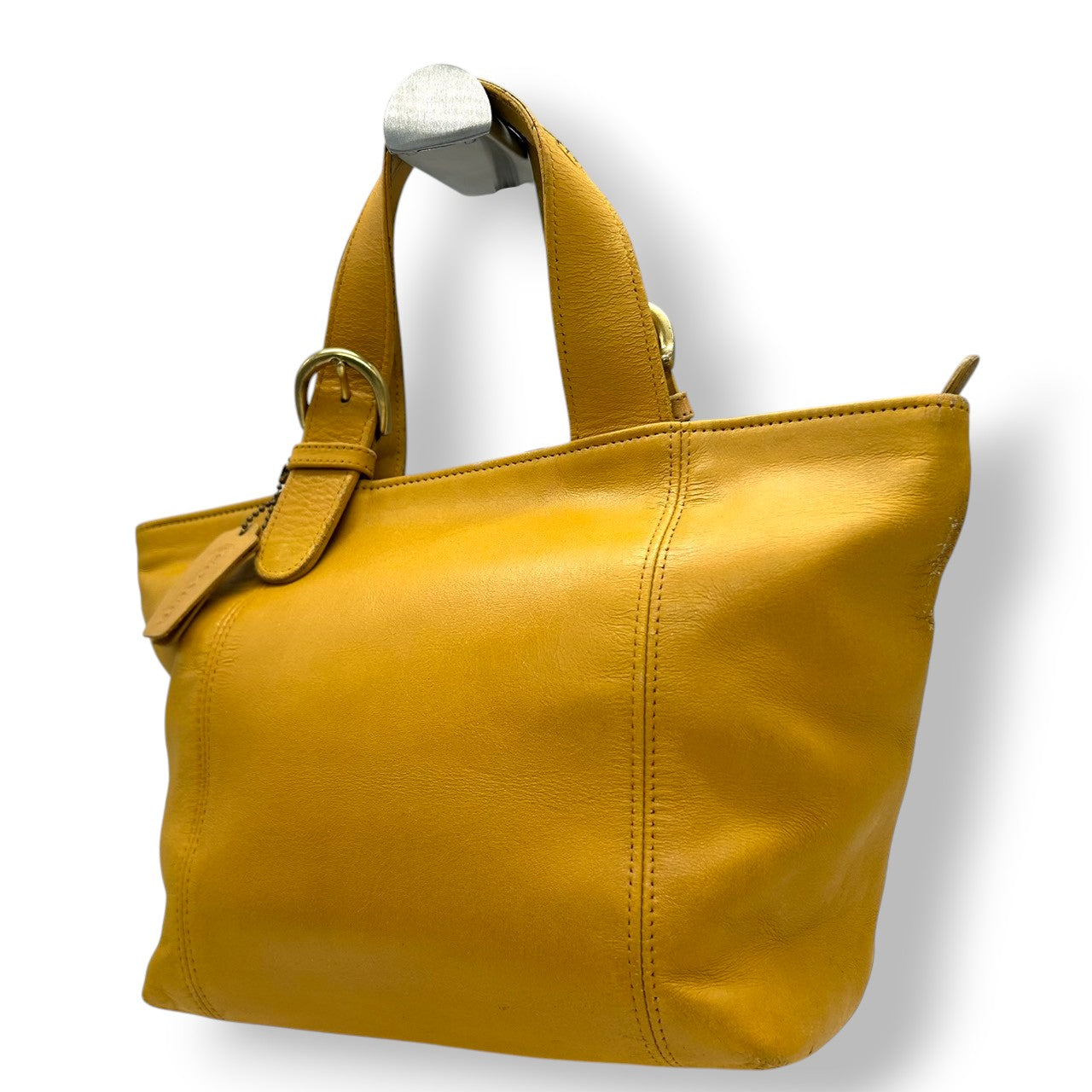 【良品】コーチ COACH ソーホー レザー トートバッグ ハンドバッグ イエロー 黄色 マスタード 本革 9544 ヴィンテージ レトロ シンプル 軽量 カジュアル デイリー レディース 鞄 カバン s6