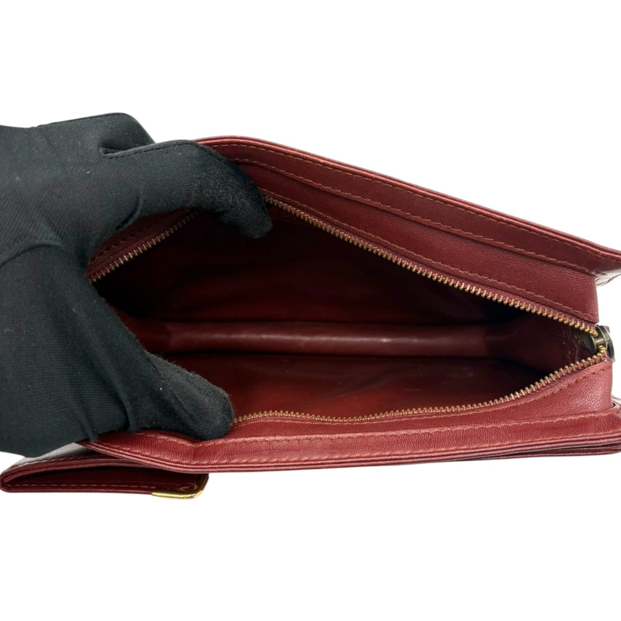 カルティエ Cartier マストライン クラッチバッグ ボルドー ワインレッド レザー 本革 ゴールド 金具 ヴィンテージ ビンテージ レトロ クラシック エレガント ギャランティカード付き 美品 高級 希少 パーティー 2C ロゴ ユニセックス 鞄 i