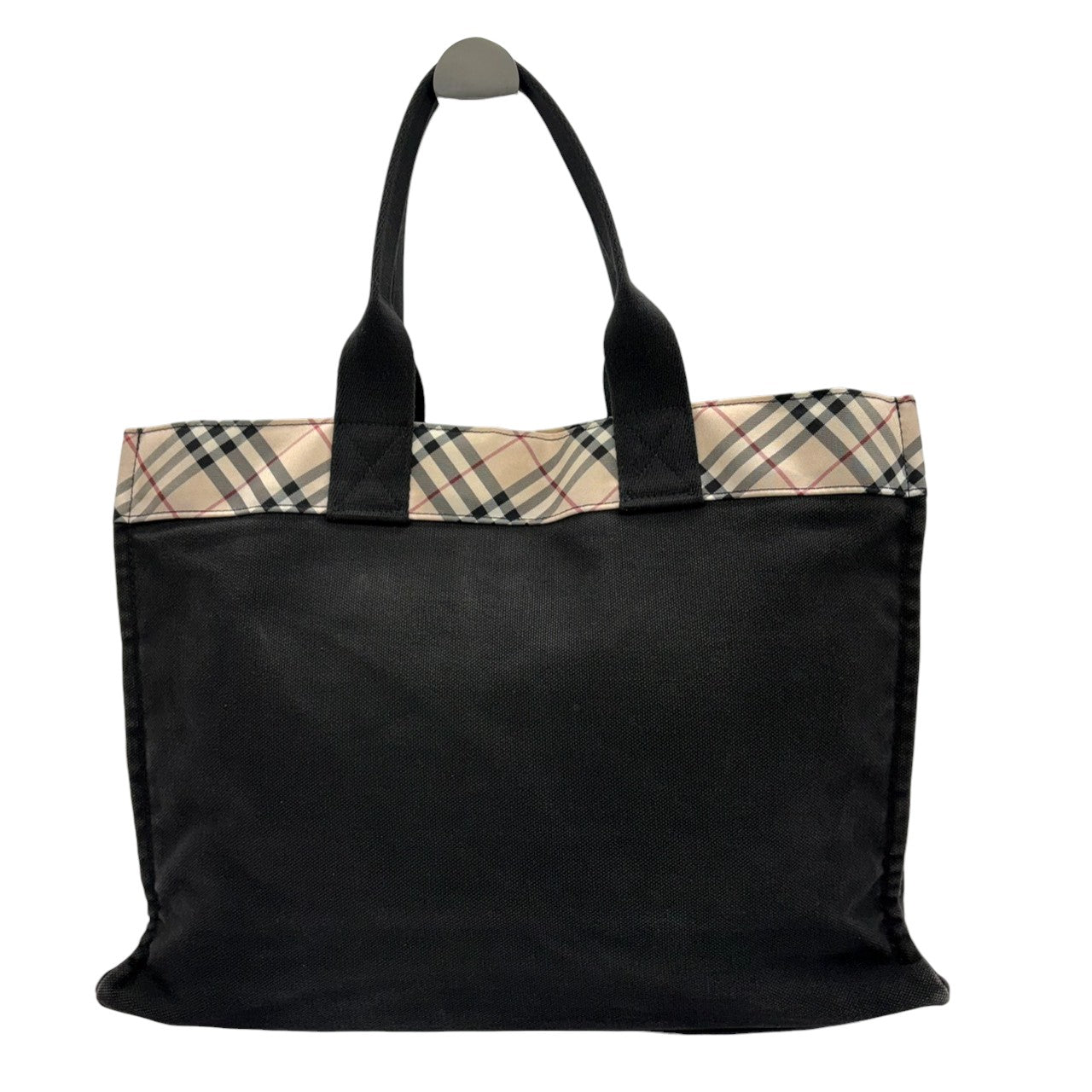 良品 バーバリー BURBERRY トートバッグ ノバチェック キャンバス A4サイズ収納可能 ワンショルダー 自立可 ブラック ベージュ 肩掛け 大容量 通勤 通学 ブルーレーベル ヴィンテージ ビンテージ クラシック エレガント カバン レディース s9