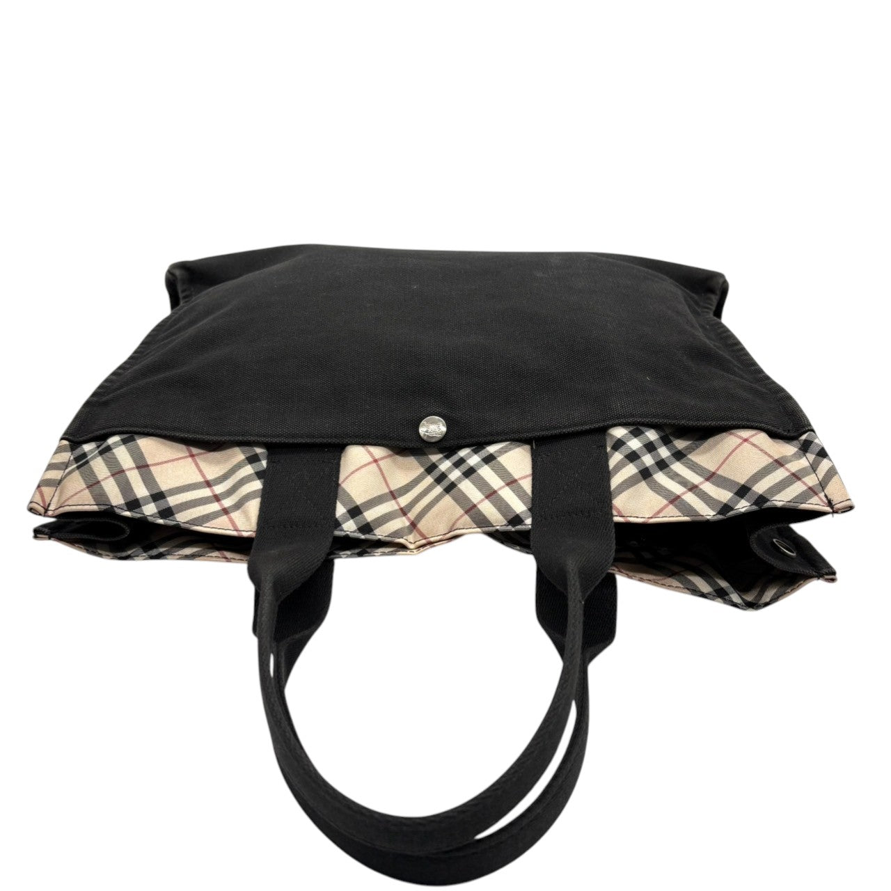 良品 バーバリー BURBERRY トートバッグ ノバチェック キャンバス A4サイズ収納可能 ワンショルダー 自立可 ブラック ベージュ 肩掛け 大容量 通勤 通学 ブルーレーベル ヴィンテージ ビンテージ クラシック エレガント カバン レディース s9