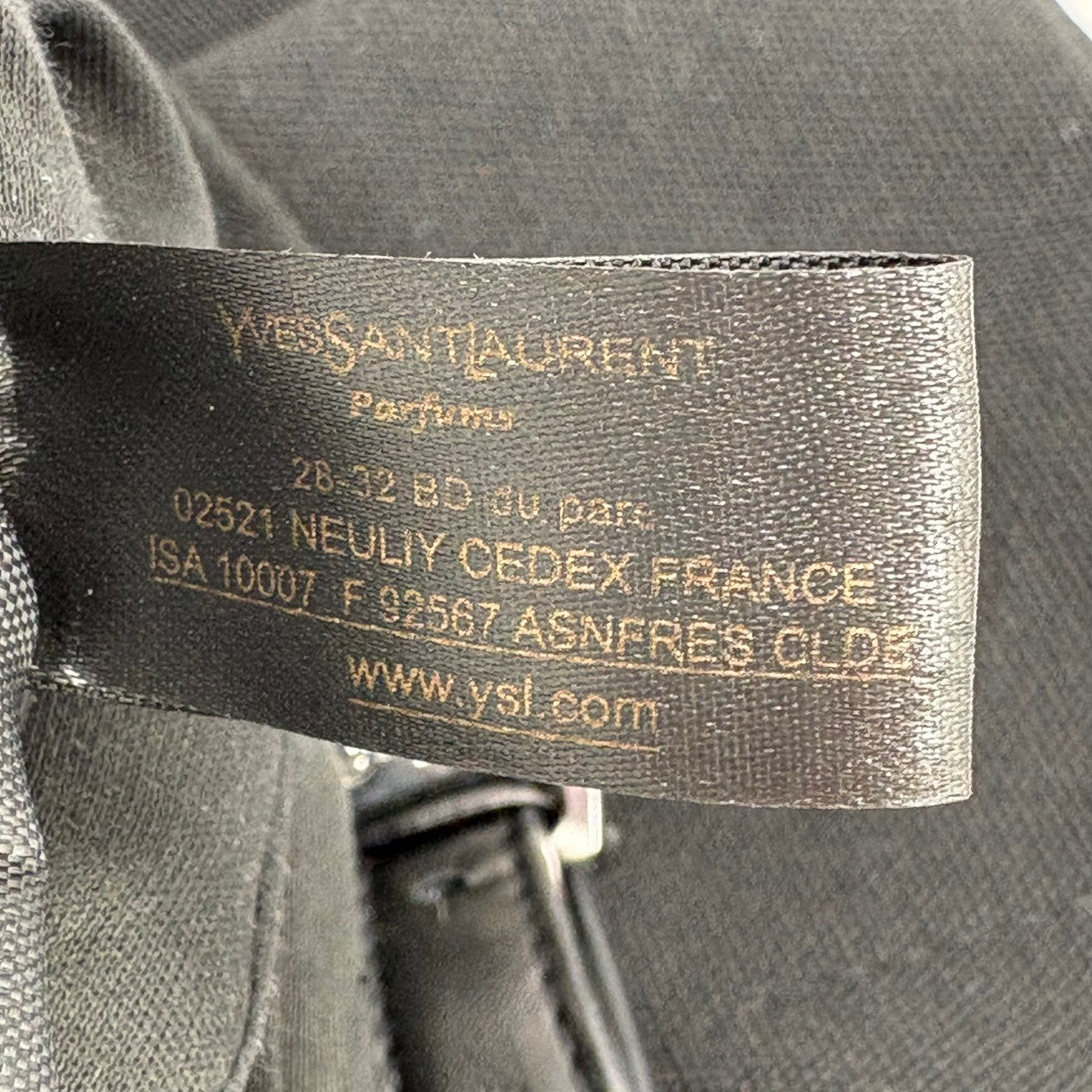 美品 イヴ・サンローラン Yves Saint Laurent YSL トートバッグ ハンドバッグ ワンショルダーバッグ 肩掛け キャンバス レザー ブラック 黒 ゴールド金具 ビッグロゴ デカロゴ クラシック エレガント ヴィンテージ ビンテージ s5